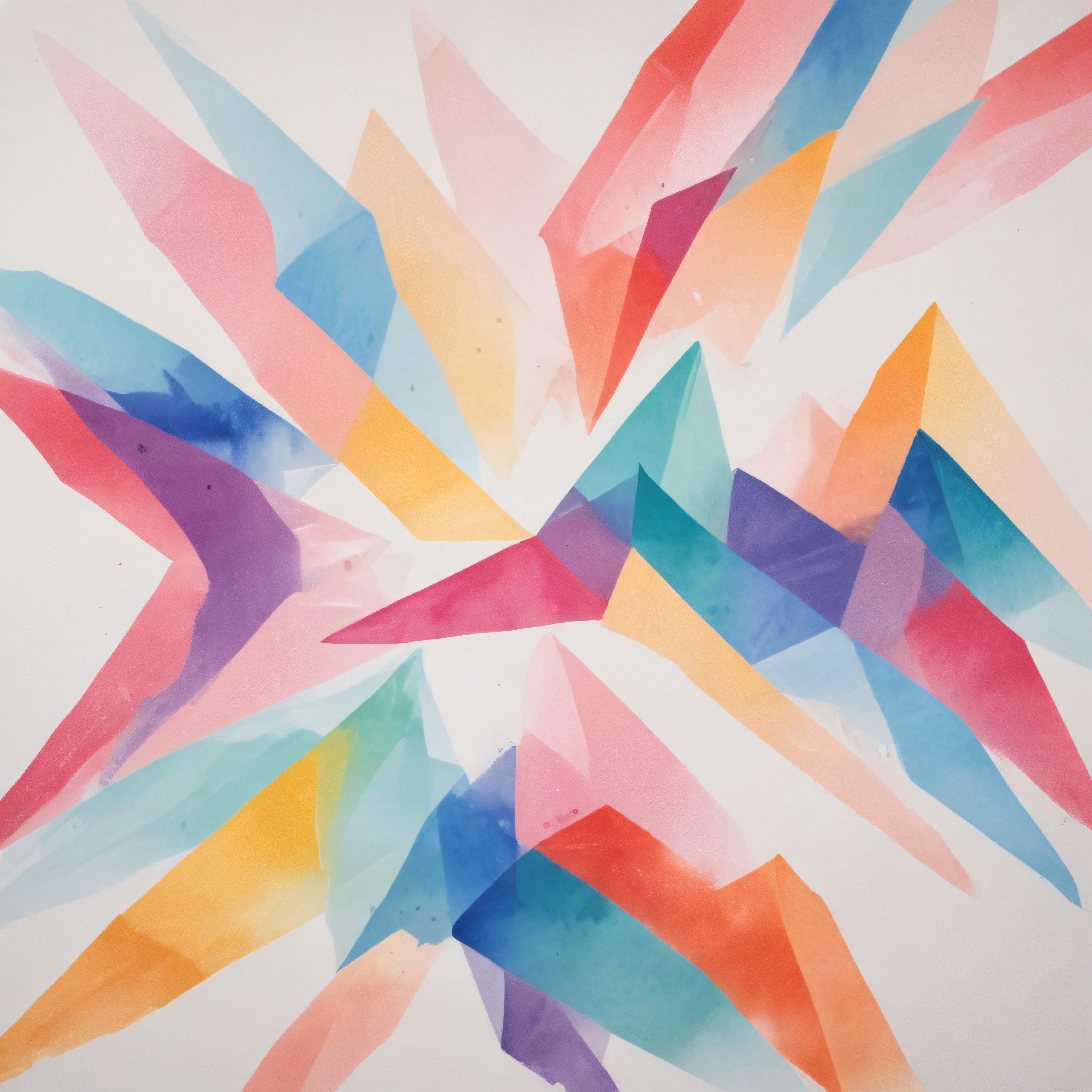 Soyut suluboya geometrik desen: pastel renklerle modern sanat kompozisyonu