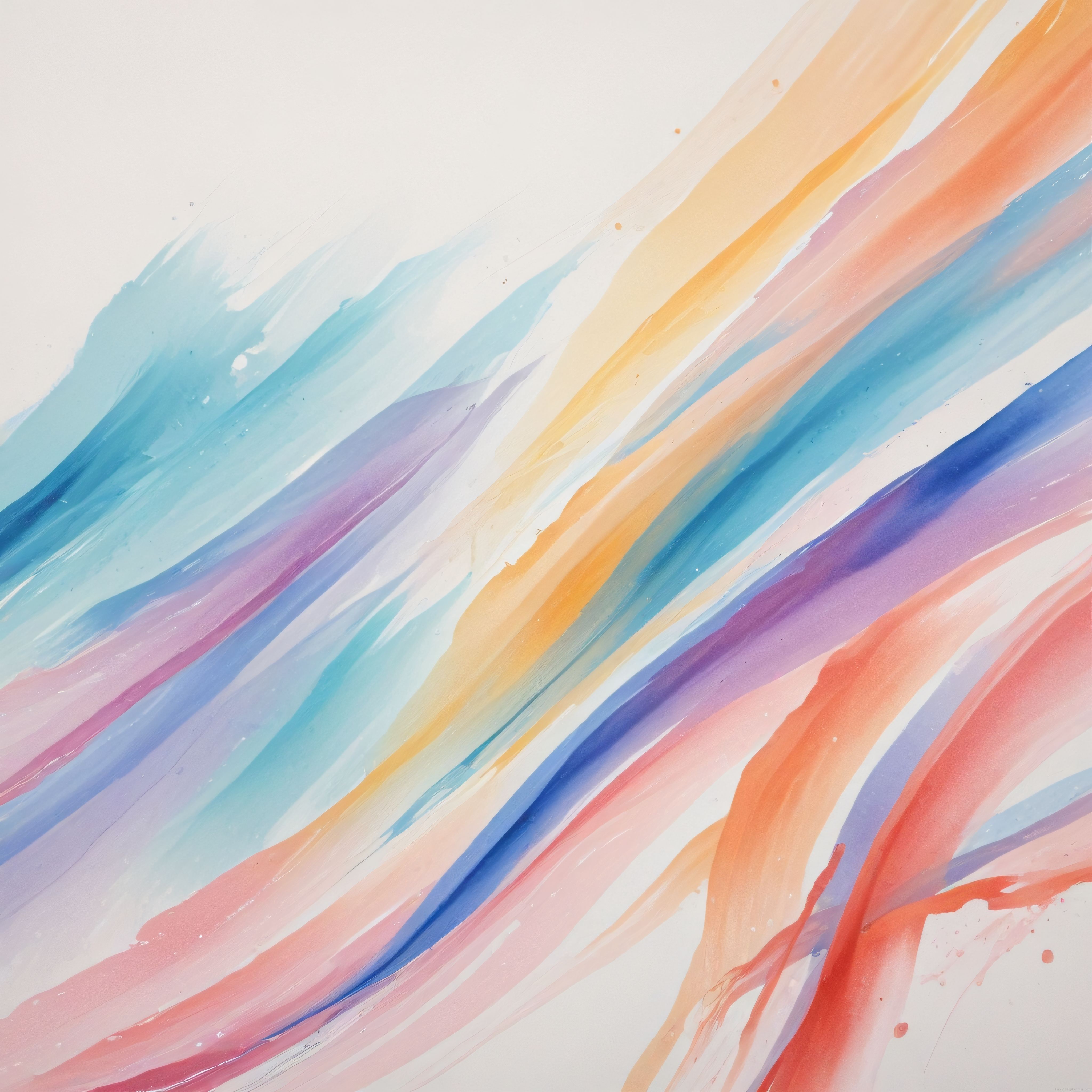Soyut Suluboya ve Akrilik Dokularla Pastel Renkli Modern Sanat Eseri