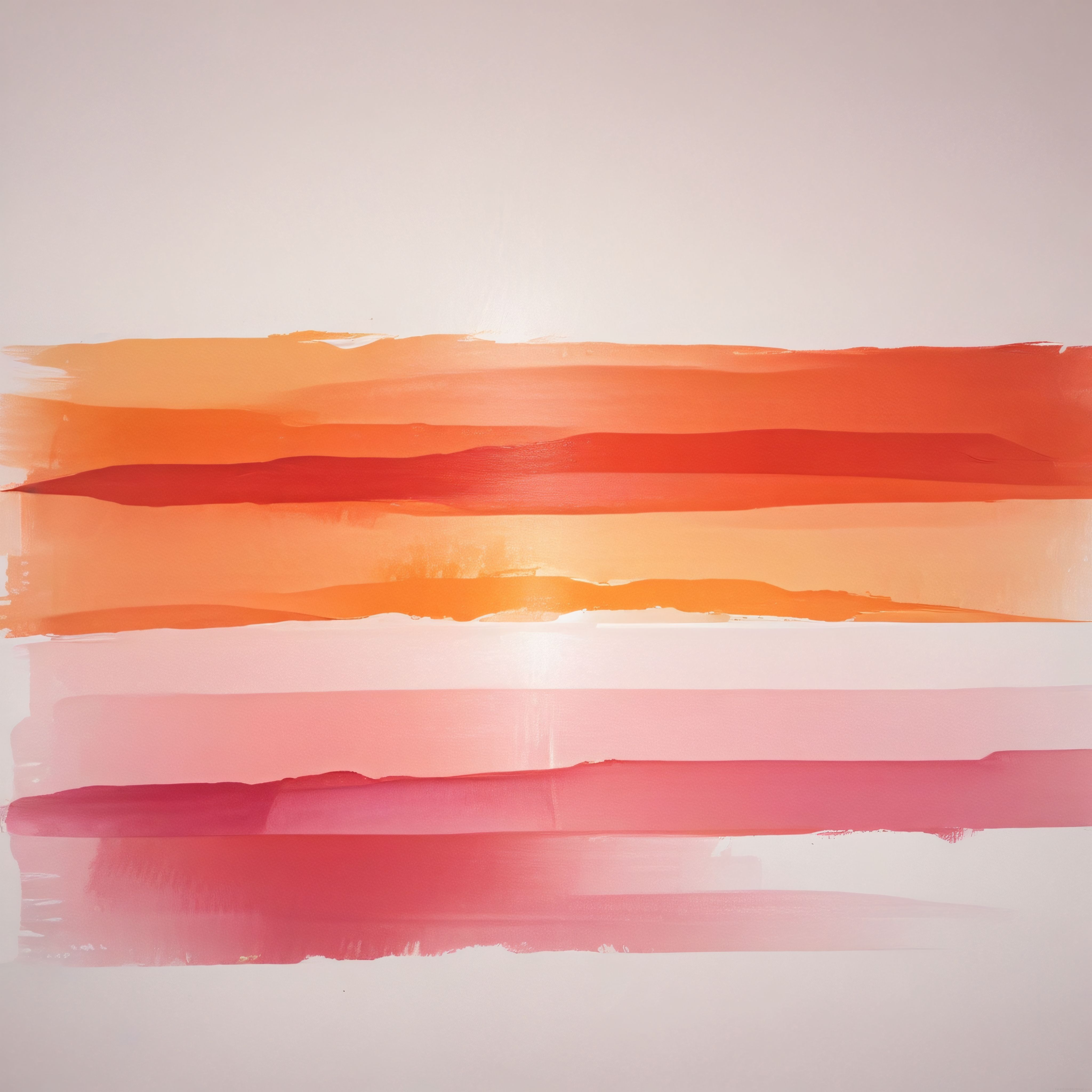 Soyut Turuncu Pembe Fırça Darbeleriyle Pastel ve Minimalist Sanat Eseri