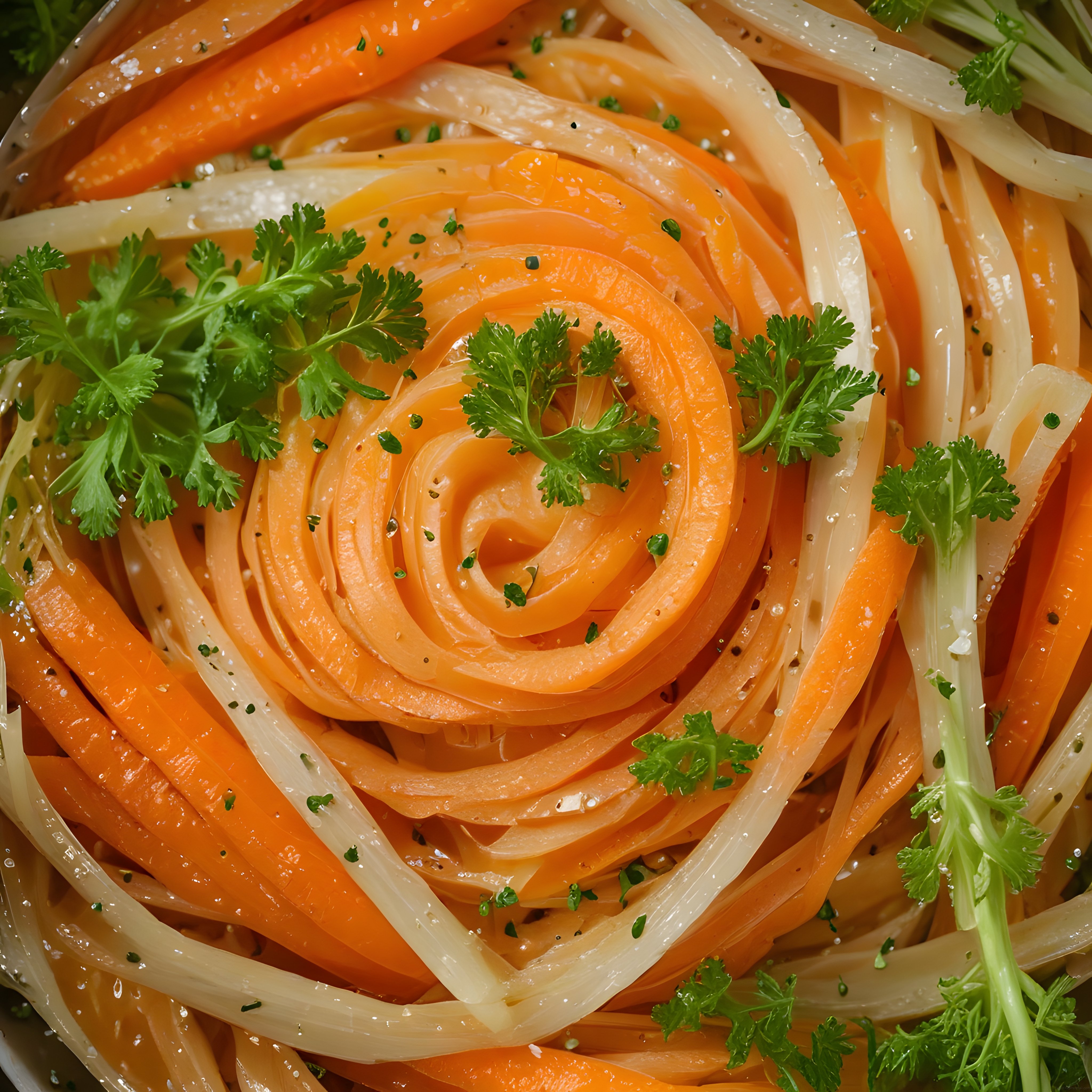 Spiral Kesilmiş Havuç ve Kereviz Salatası ile Besleyici ve Lezzetli Meze