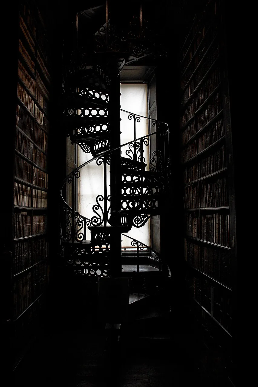 Spiral merdiven kitaplı kütüphane - Trinity College