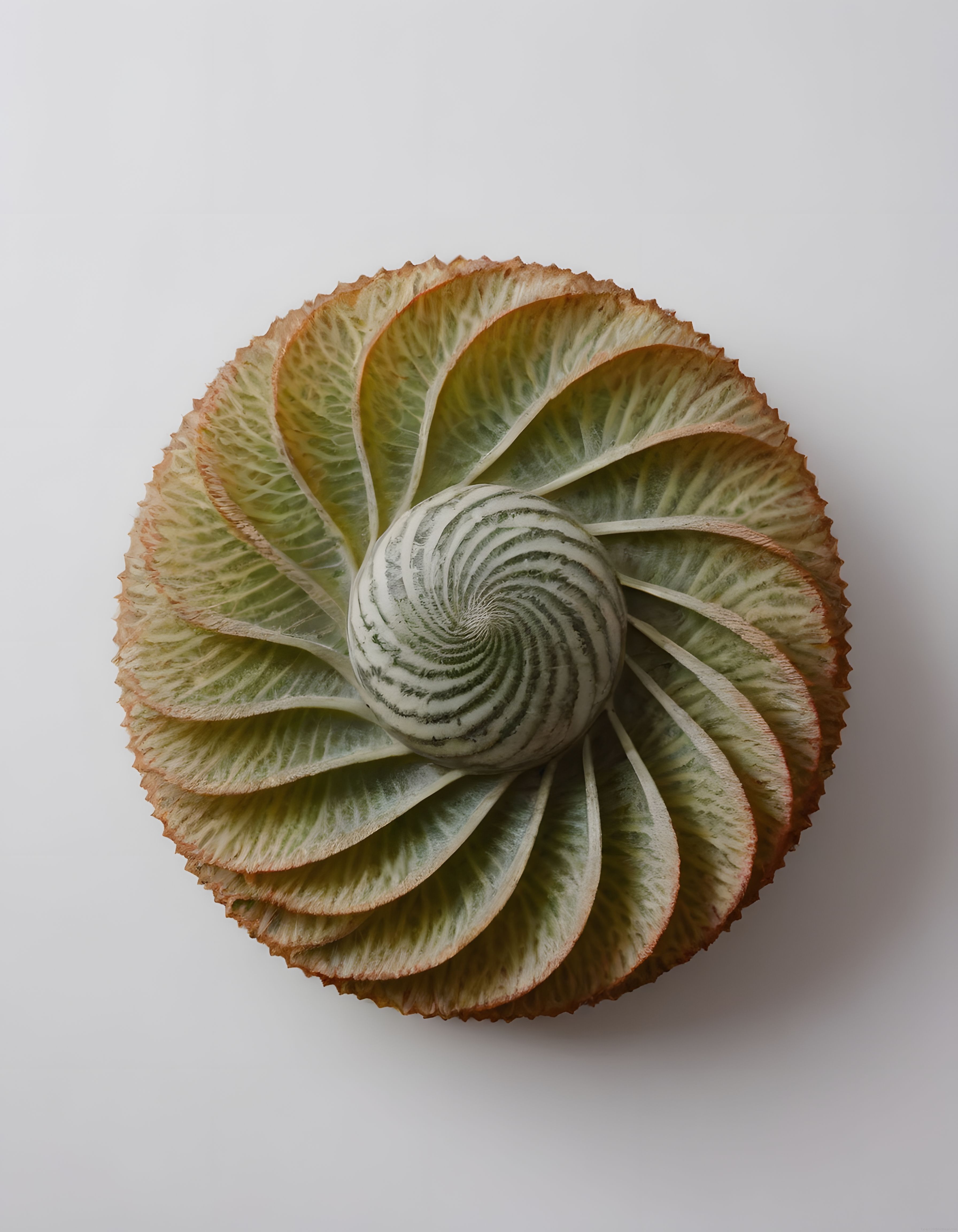 Spiral yapılı etkileyici sukulent formu ve matematiksel botanik simetri deseni