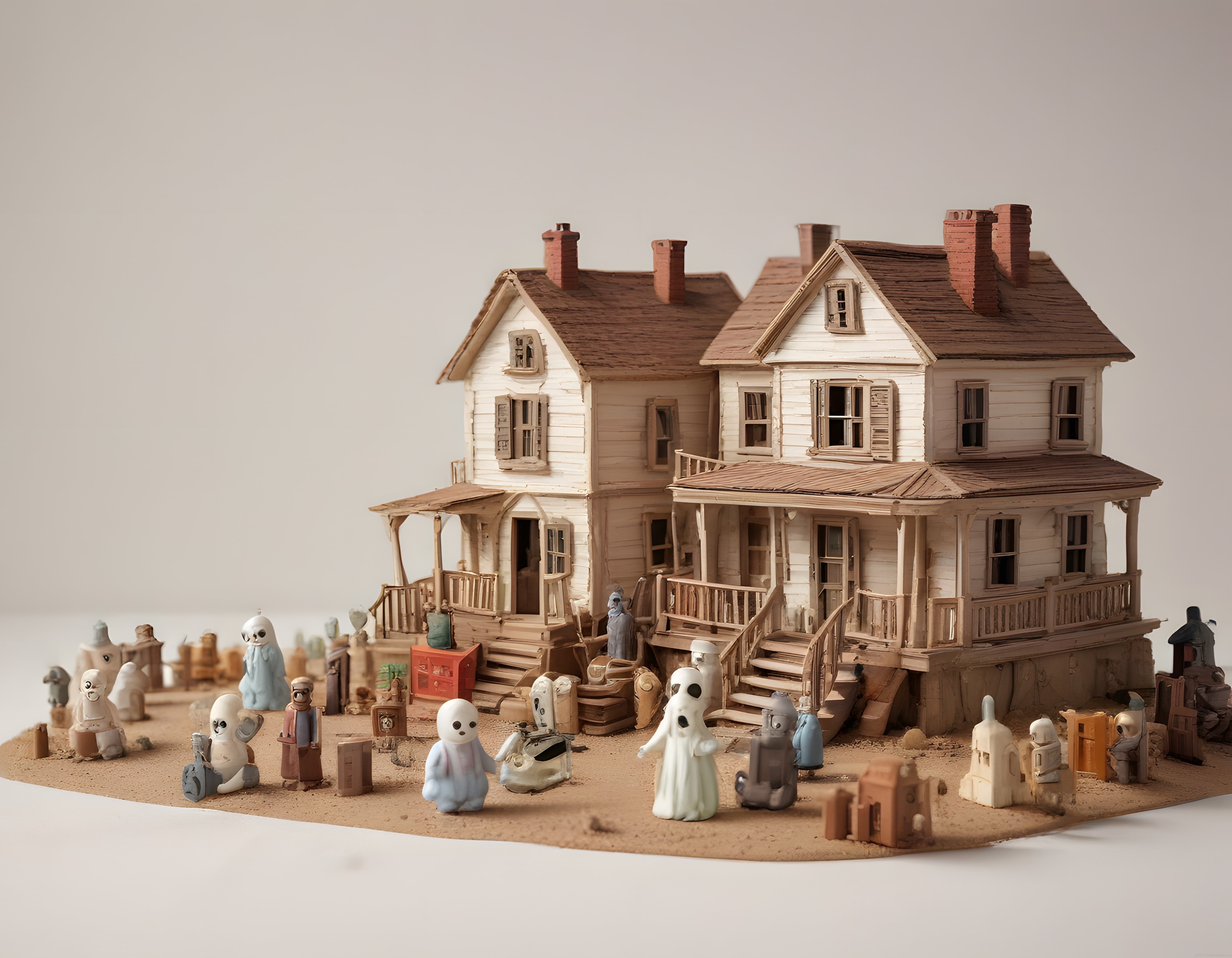 Stop Motion Animasyon Maketi: Hayaletli Eski Ev ve Gizemli Minik Karakterler