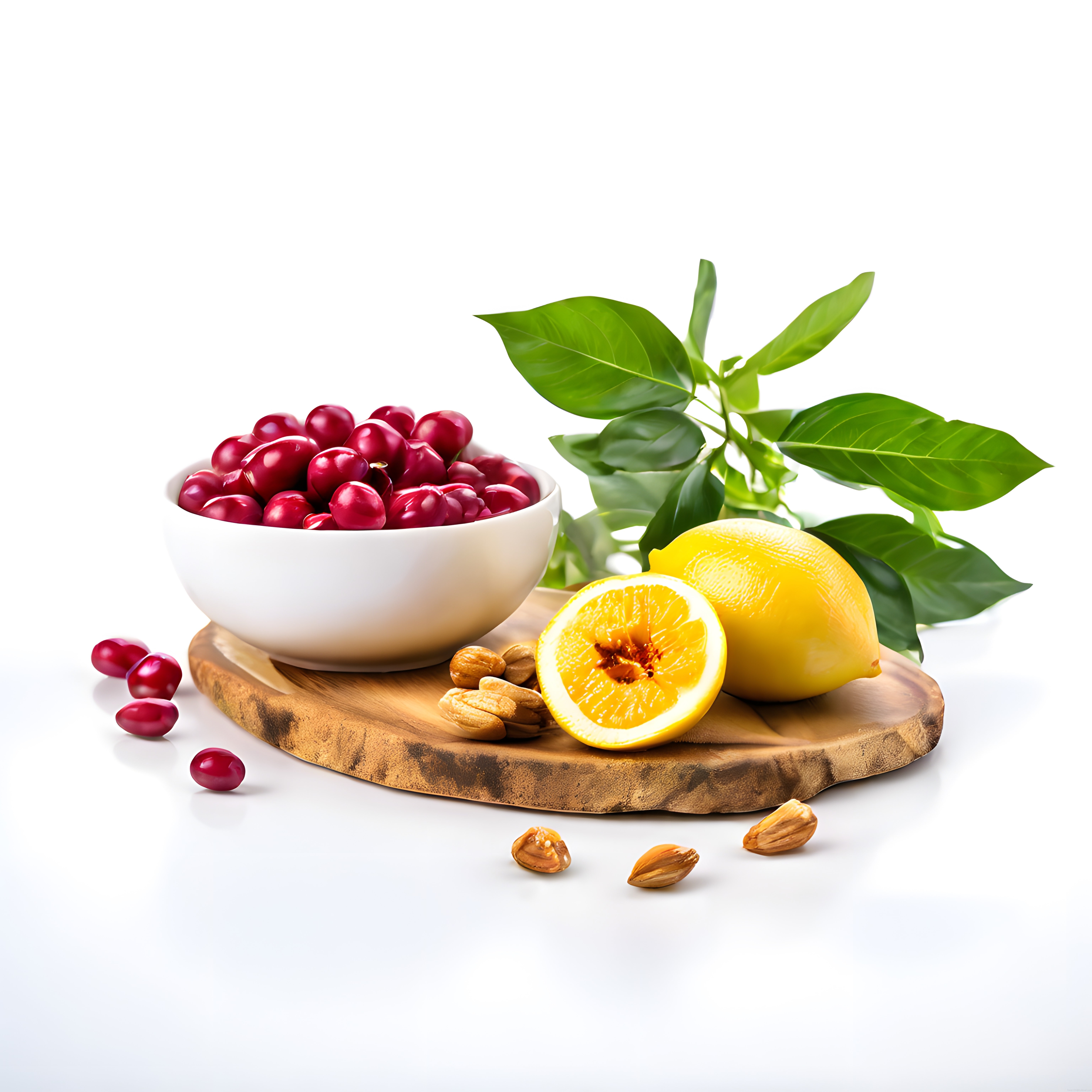Stüdyo Çekiminde Kırmızı Meyve, Limon ve Badem ile Doğal Atıştırmalık