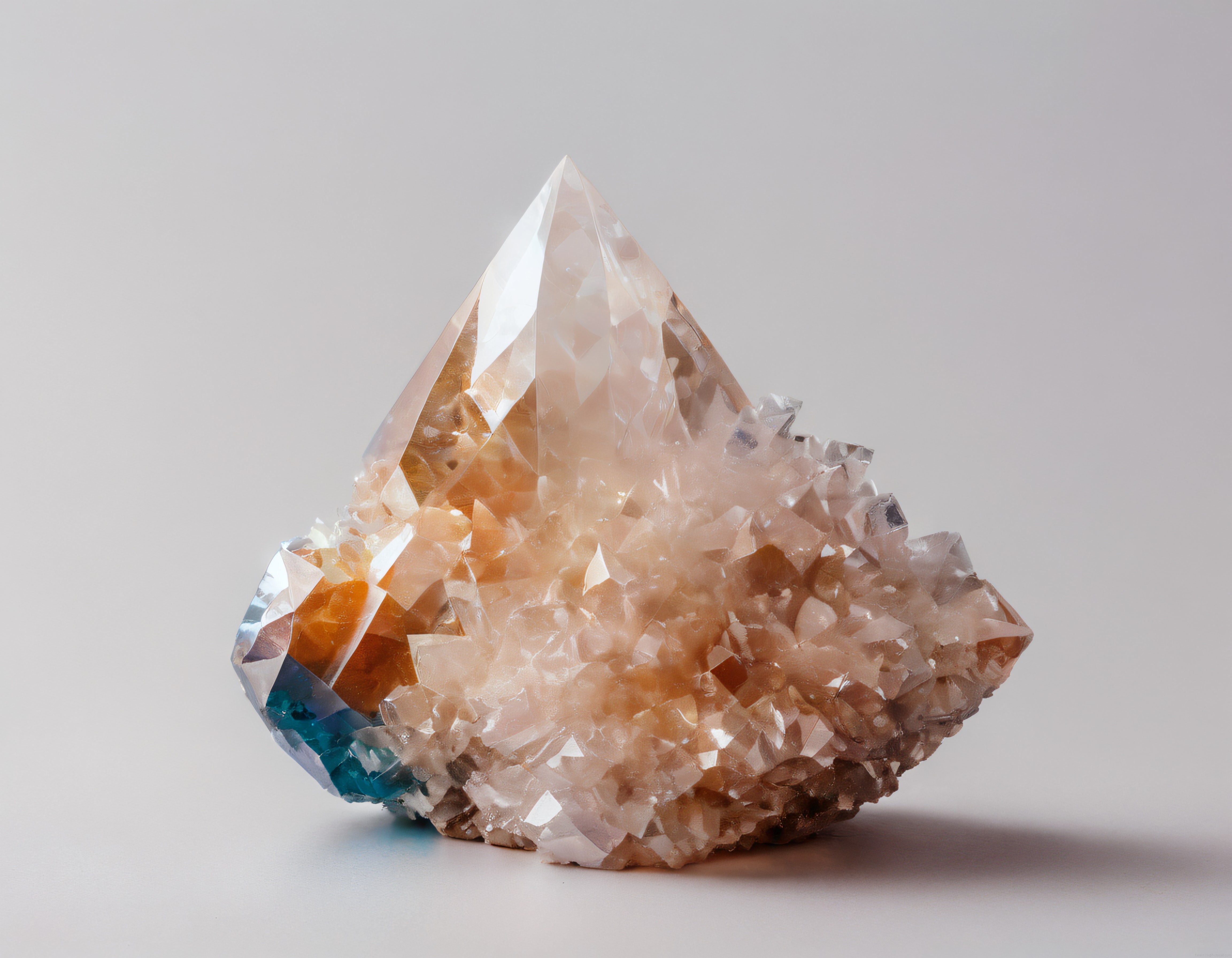 Stüdyo Ortamında Büyük Doğal Kuvars Kristal Mineral Taş Çekimi