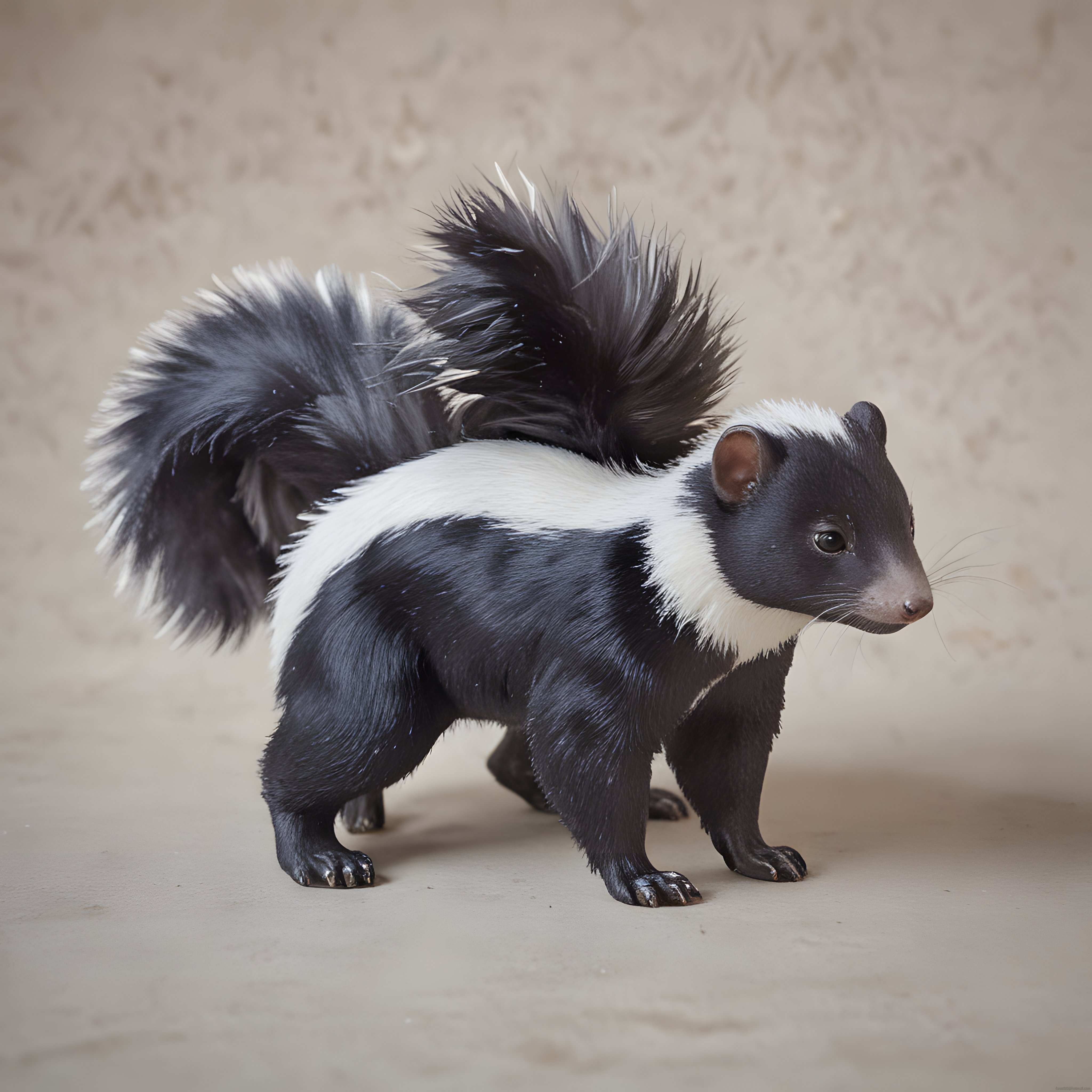 Stüdyo Ortamında Kabarık Kuyruklu Kokarca (Skunk) Yakın Çekim
