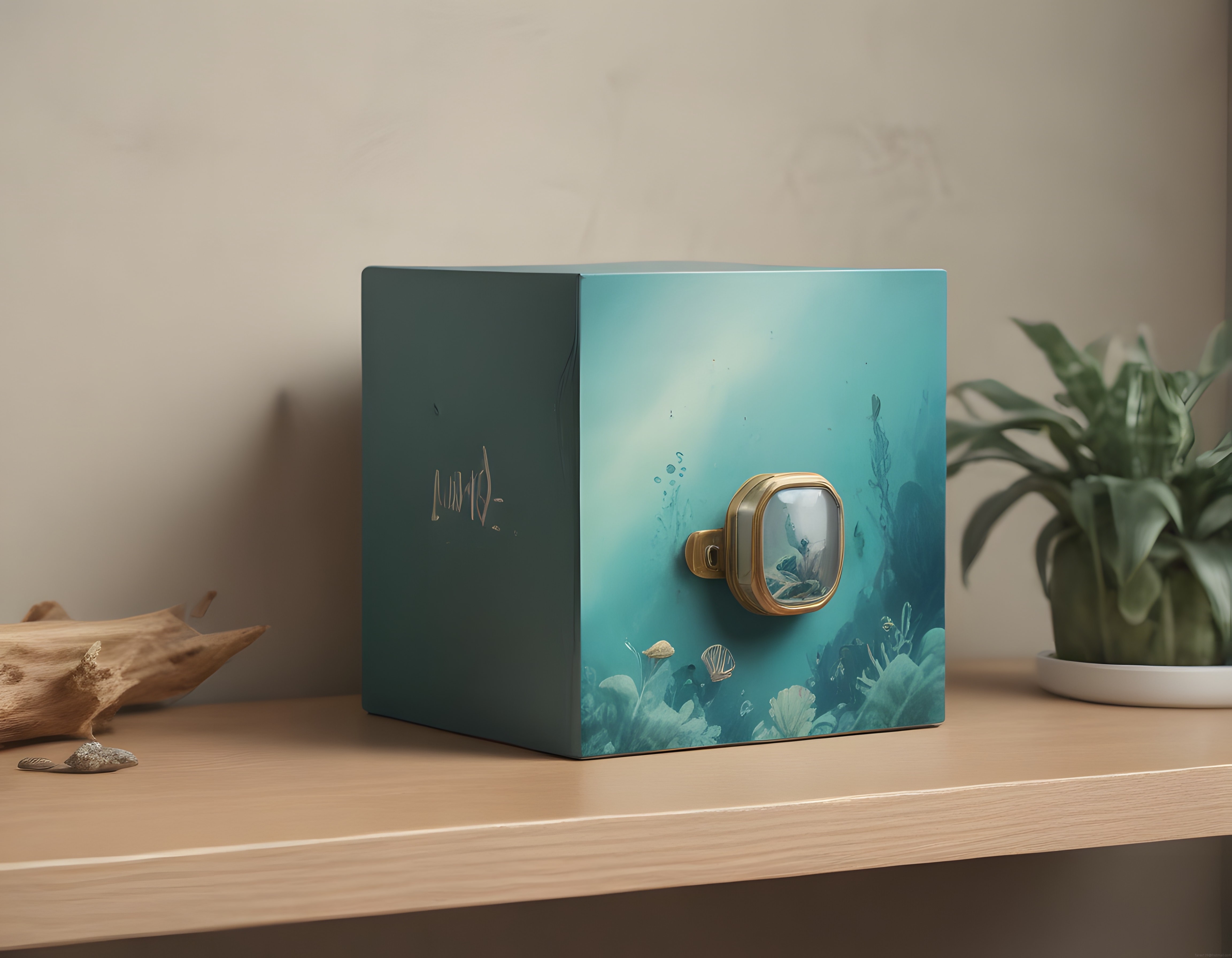 Su Altı Temalı Lüks Parfüm Kutusu ve Minimalist Ürün Sunumu
