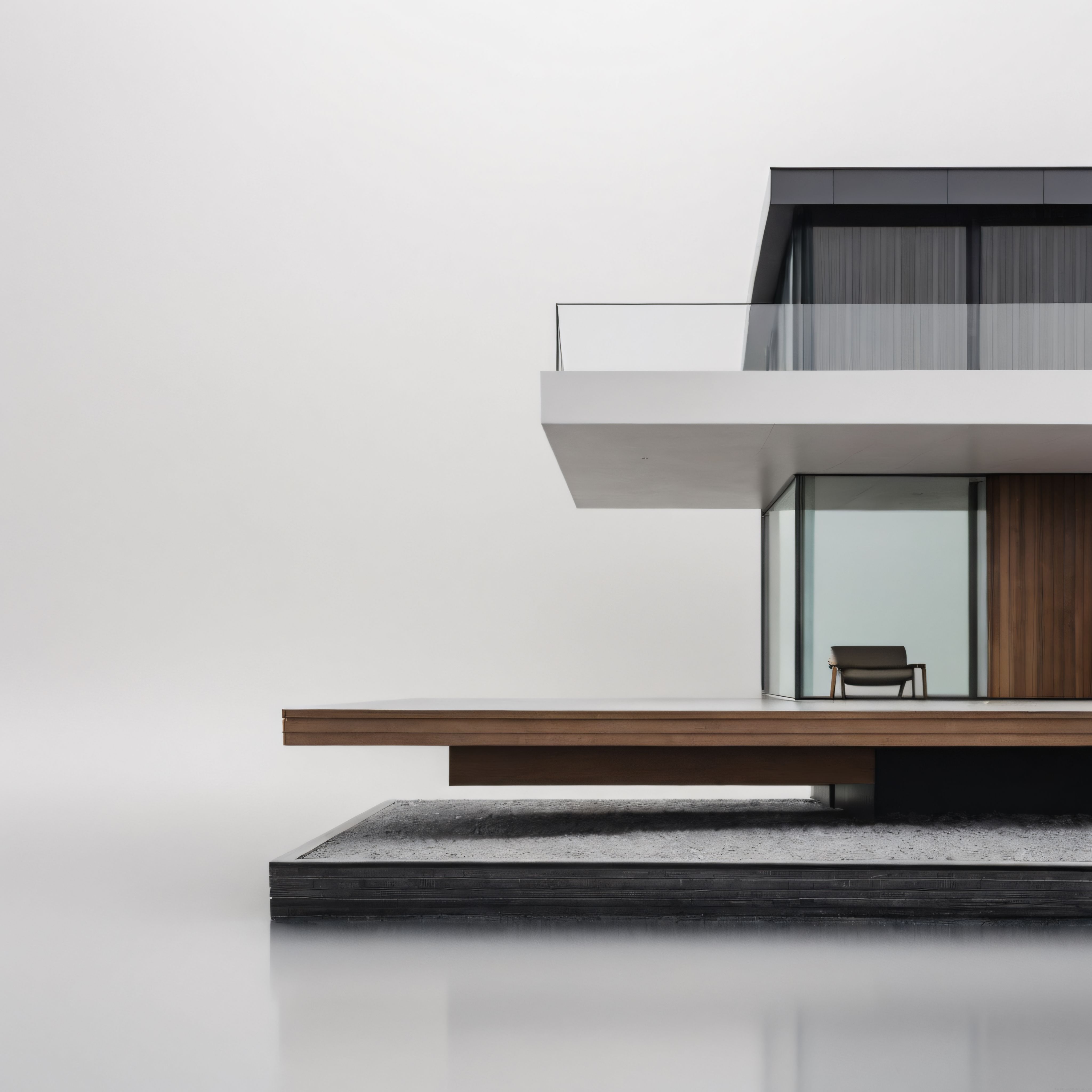 Su Üzerinde Yüzen Cam ve Ahşap Detaylarıyla Dikkat Çeken Minimalist Villa