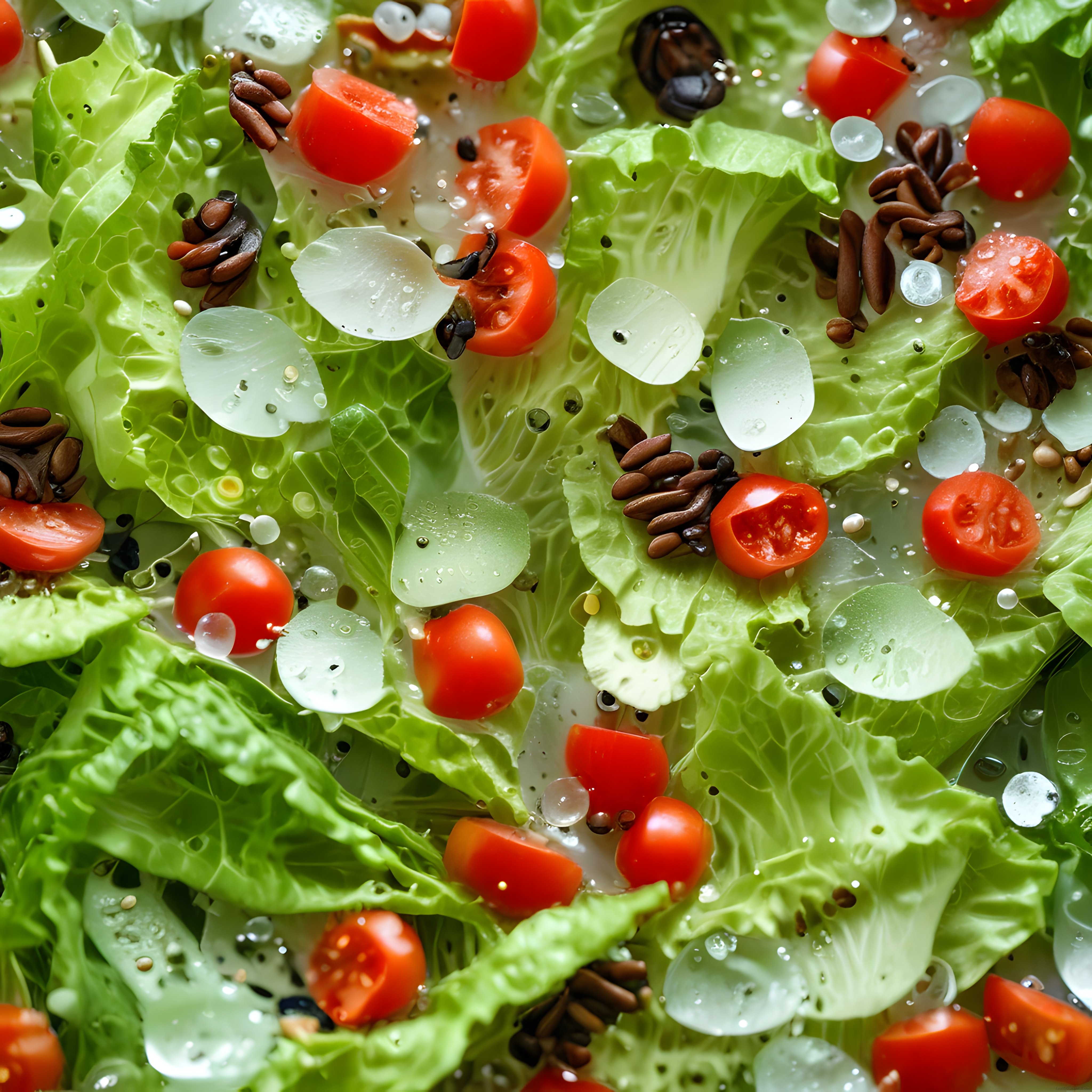 Suda Yıkanmış Taze Salata: Domates, Zeytin ve Çekirdeklerle Sağlıklı Lezzet