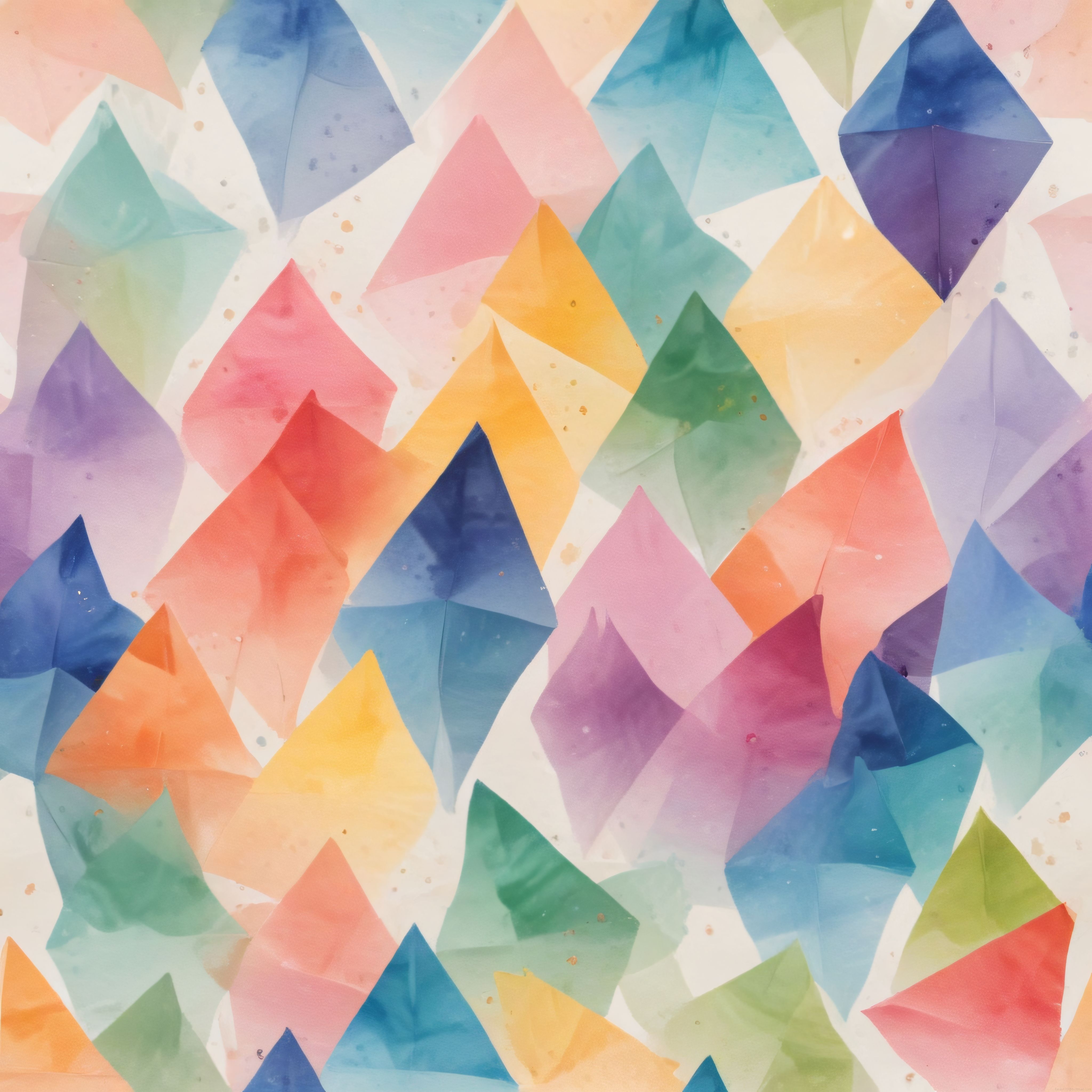 Suluboya dokulu geometrik şekillerle pastel tonlu renkli soyut arka plan