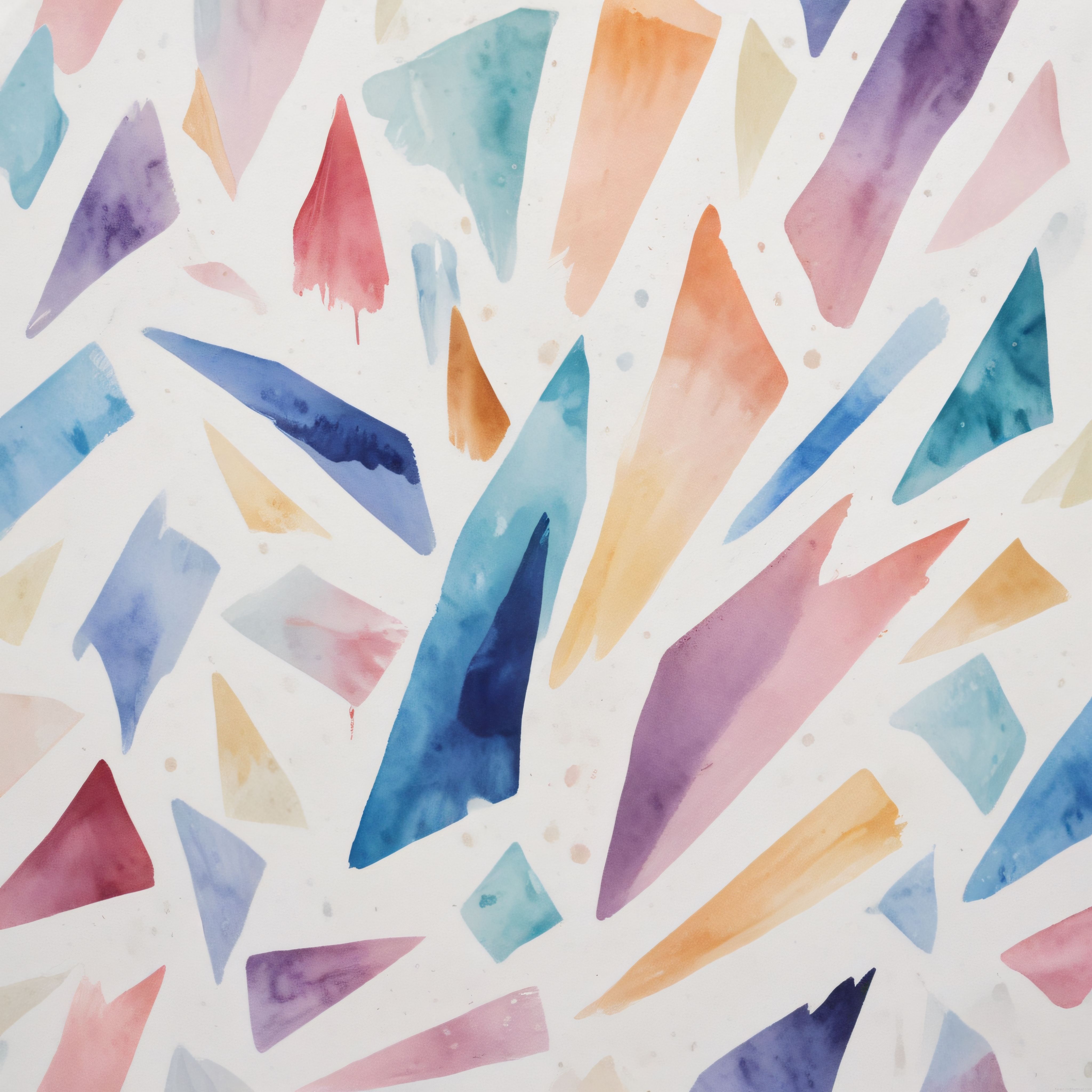 Suluboya Geometrik Şekiller ve Pastel Renklerle Soyut Sanat Çalışması