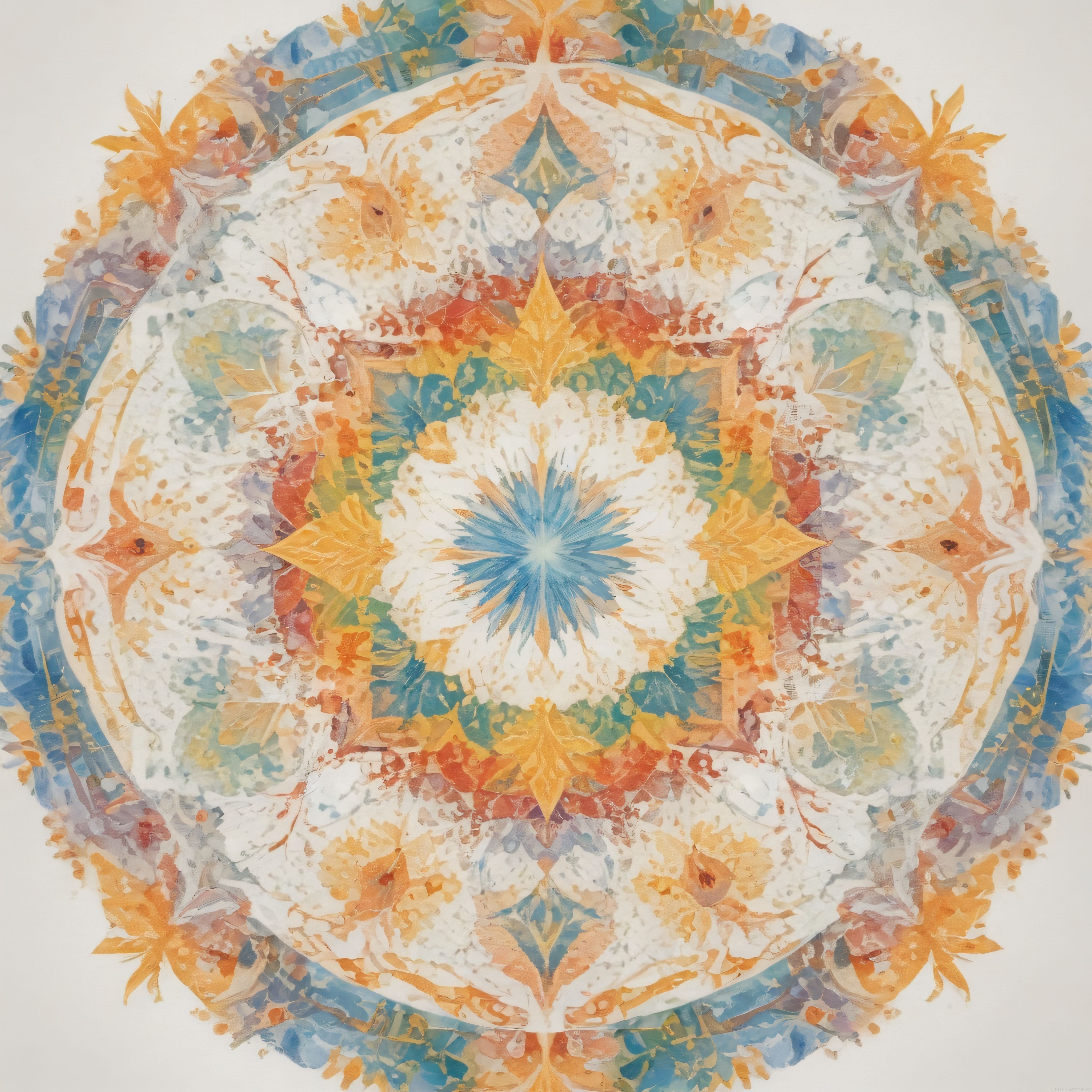 Suluboya Mandala: Simetrik Geometrik Desenlerle Pastel Tonlarda Soyut Sanat