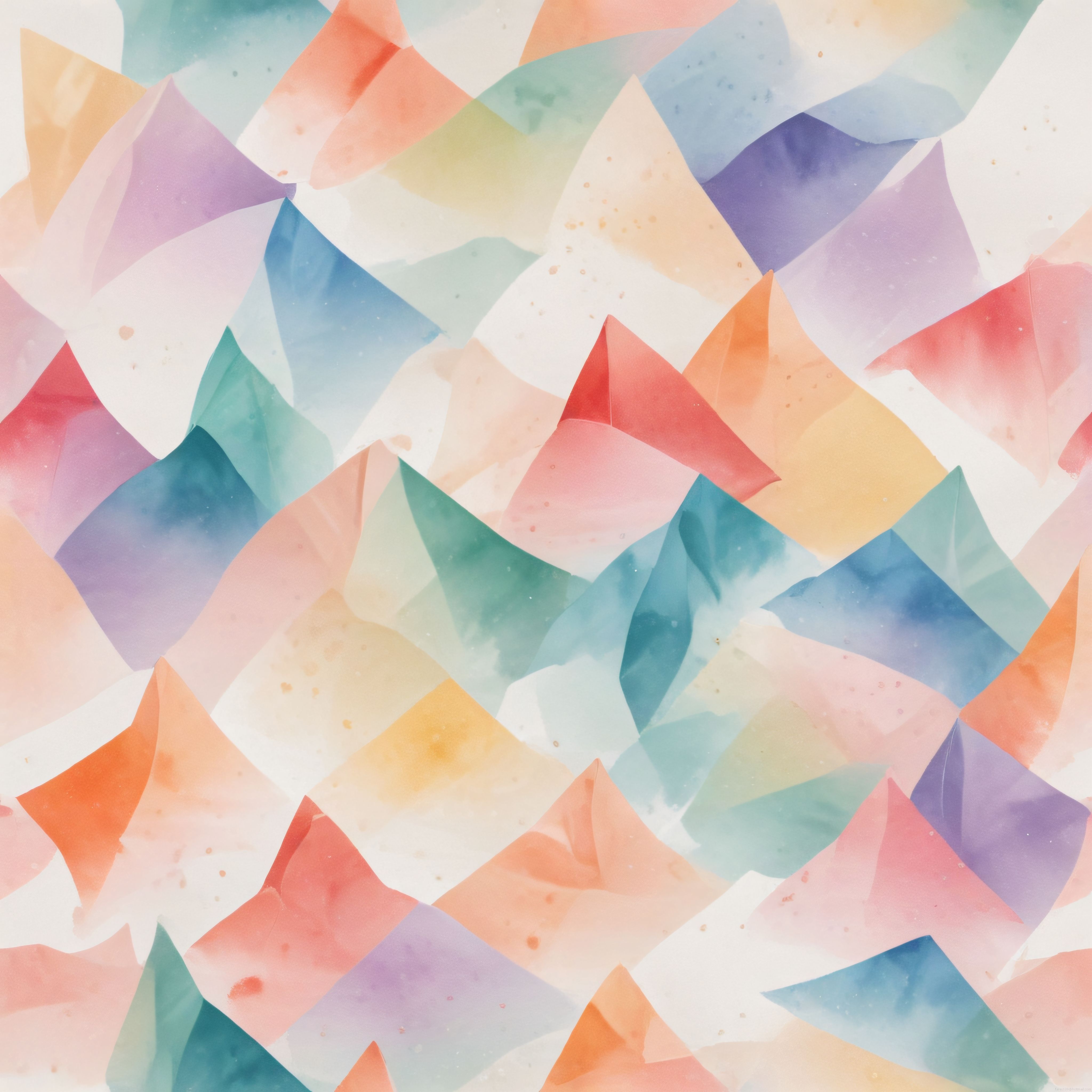 Suluboya Pastel Geometrik Şekillerden Oluşan Soyut ve Renkli Sanatsal Arka Plan