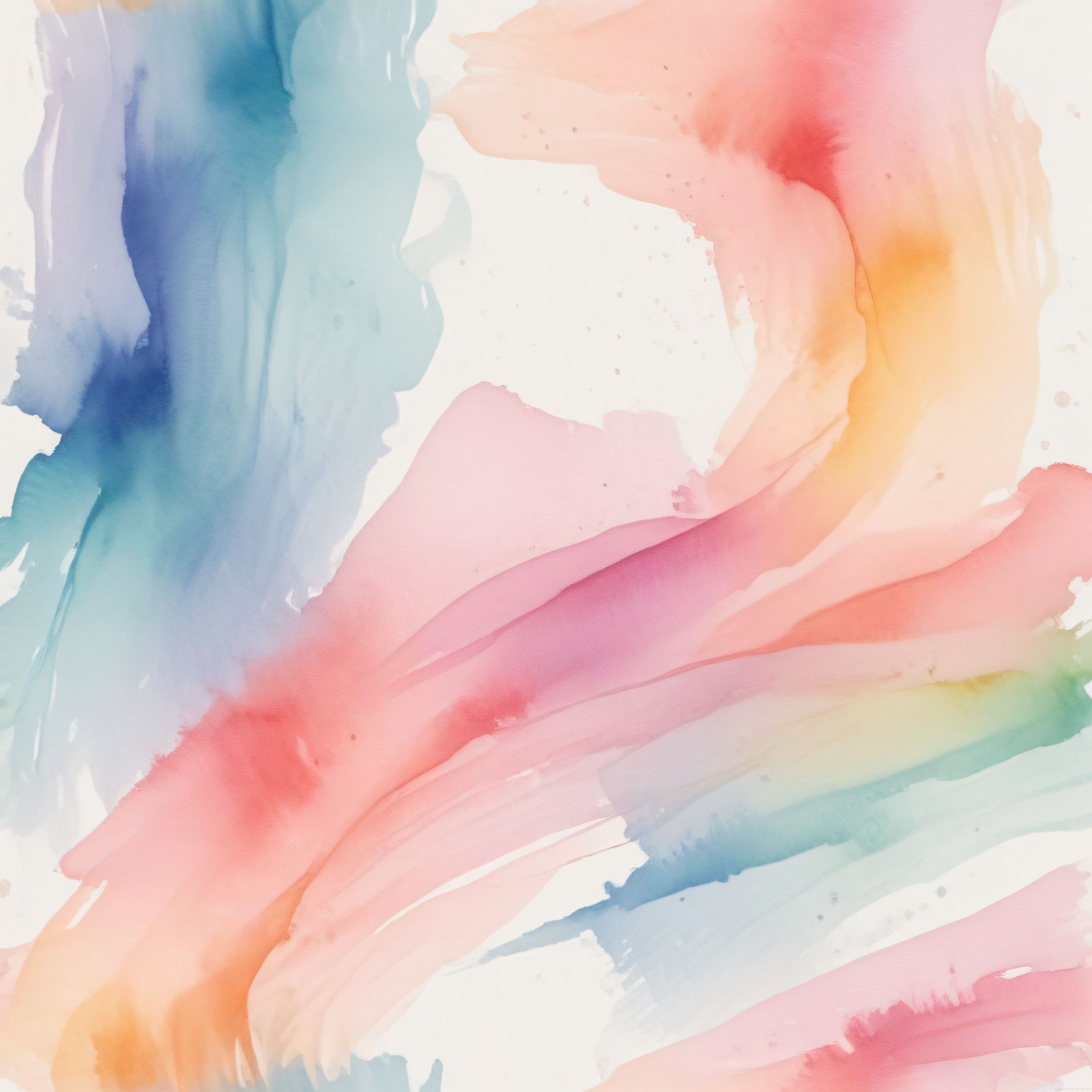 Suluboya Sanat Eseri: Pastel Tonlarda Soyut Akışkan Renkler ve Yumuşak Dokular