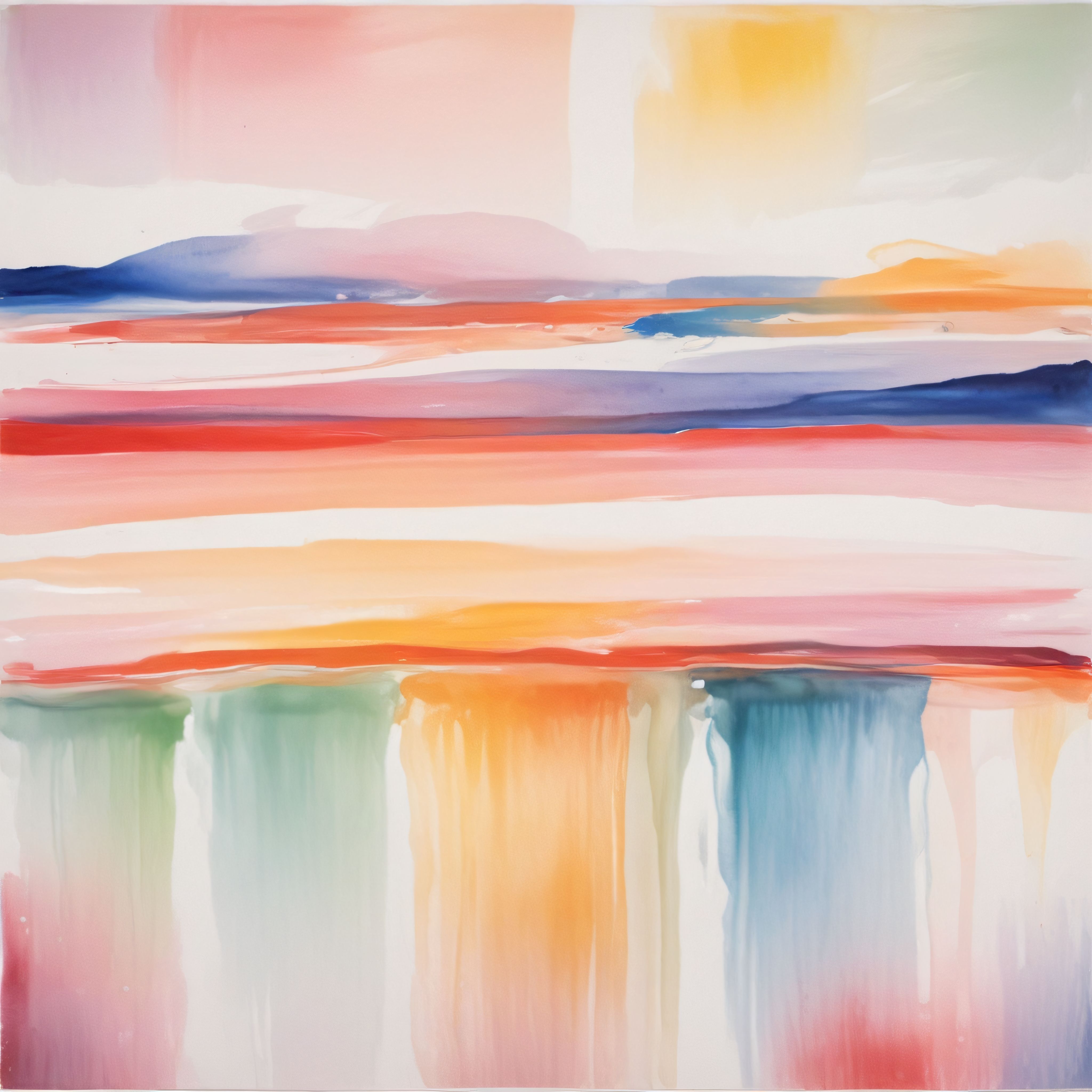 Suluboya Soyut Tablo: Pastel Renklerin Yumuşak Geçişleriyle Modern Sanat