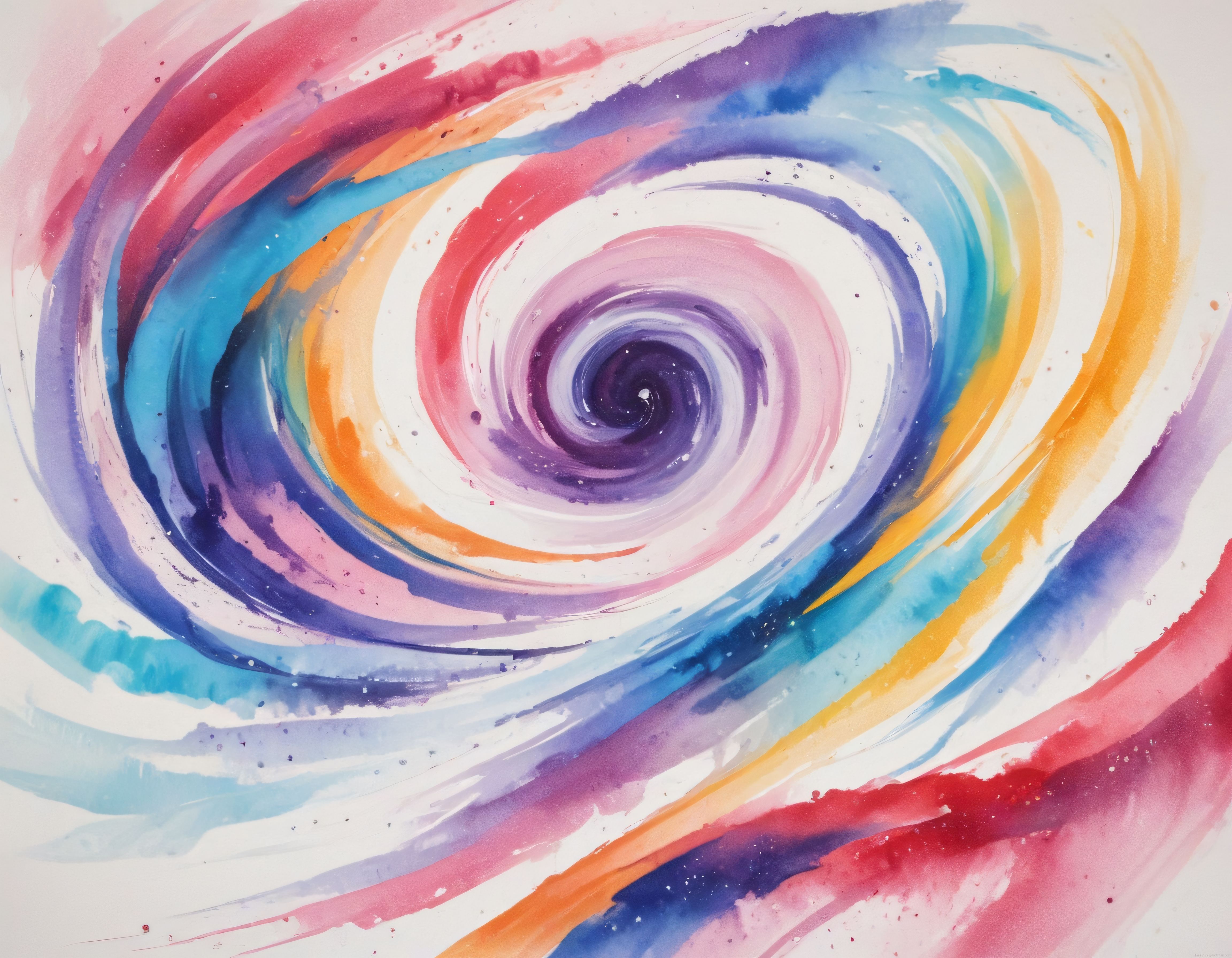 Suluboya Spiral: Mor ve Mavi Tonlarda Soyut Sanatsal Döngüsel Desen
