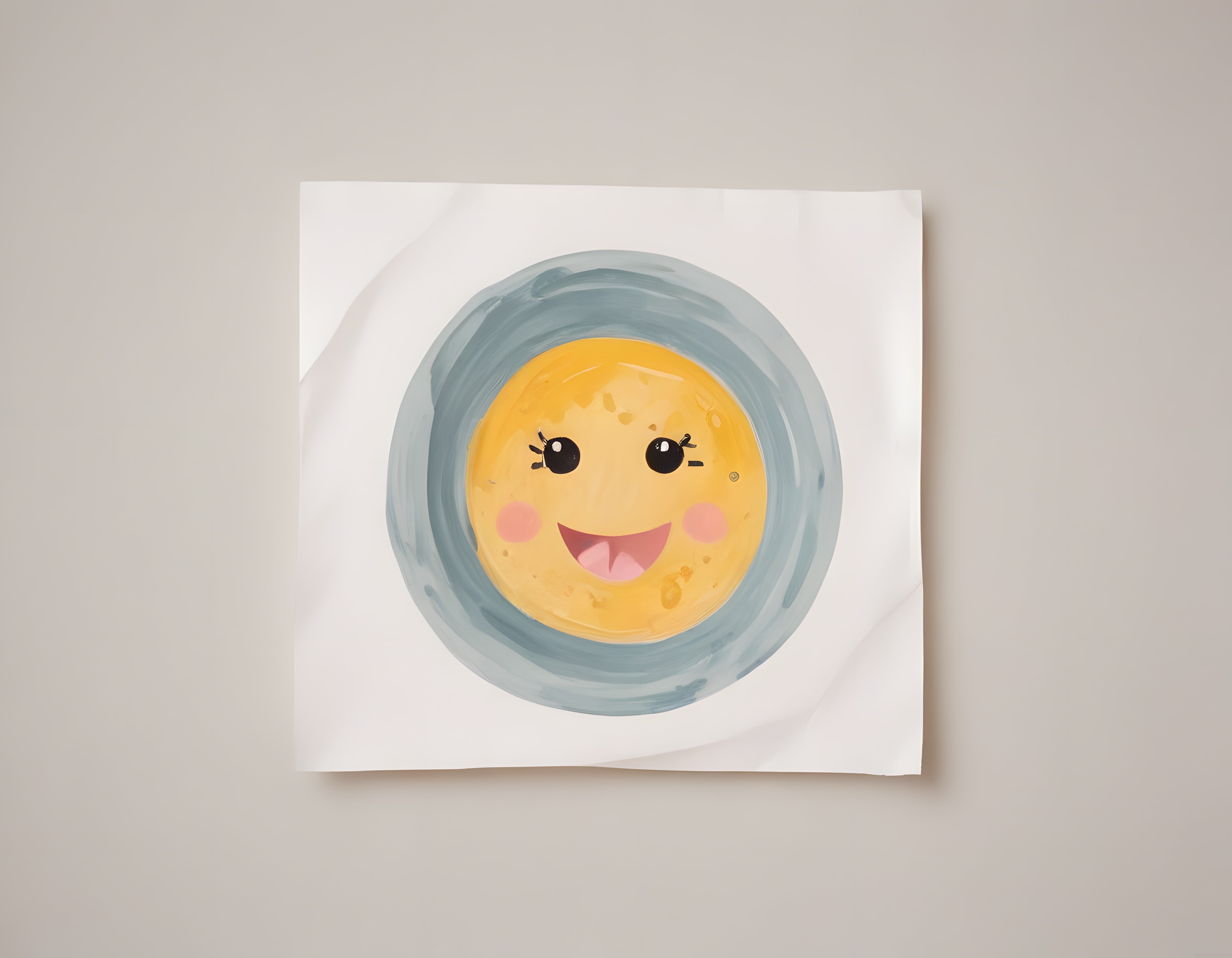 Suluboya tarzında sevimli kawaii yumurta çizimi ile mutlu kahvaltı teması