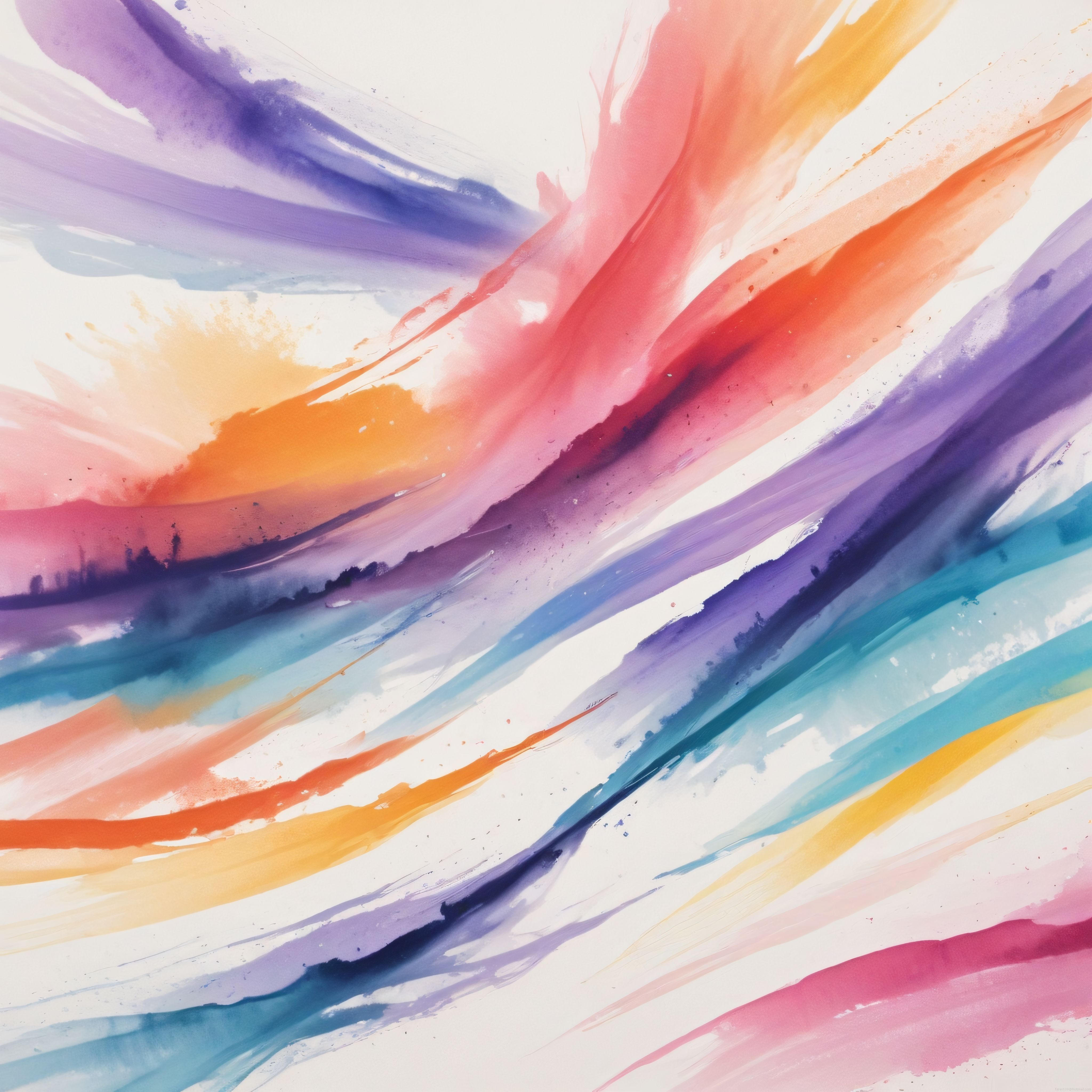 Suluboya Tekniğiyle Gökyüzü ve Bulutlar: Pastel Tonlarda Soyut Sanat Eseri