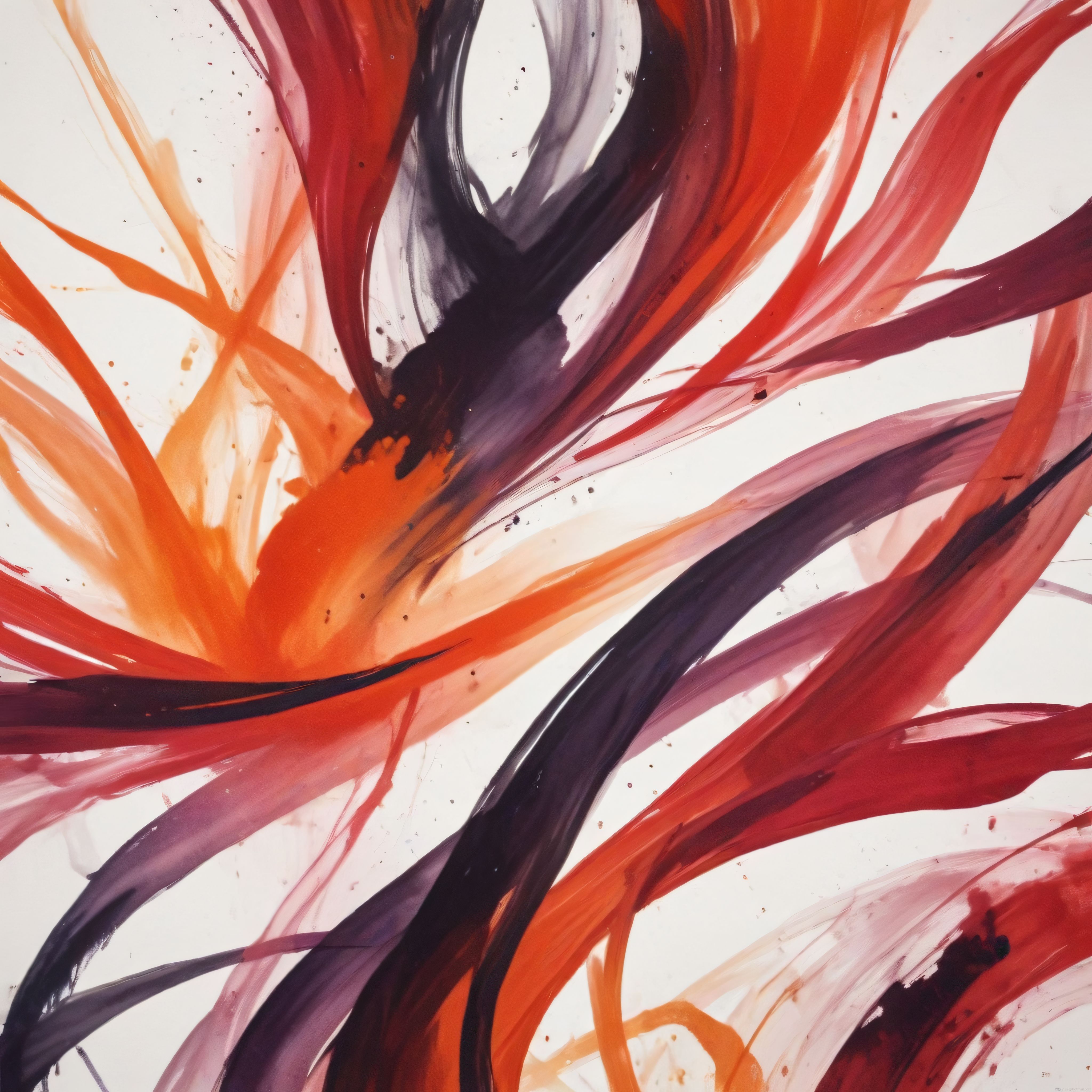 Suluboya Tekniğiyle Soyut Çiçek Motifli Modern Sanat Eseri ve Renk Paleti