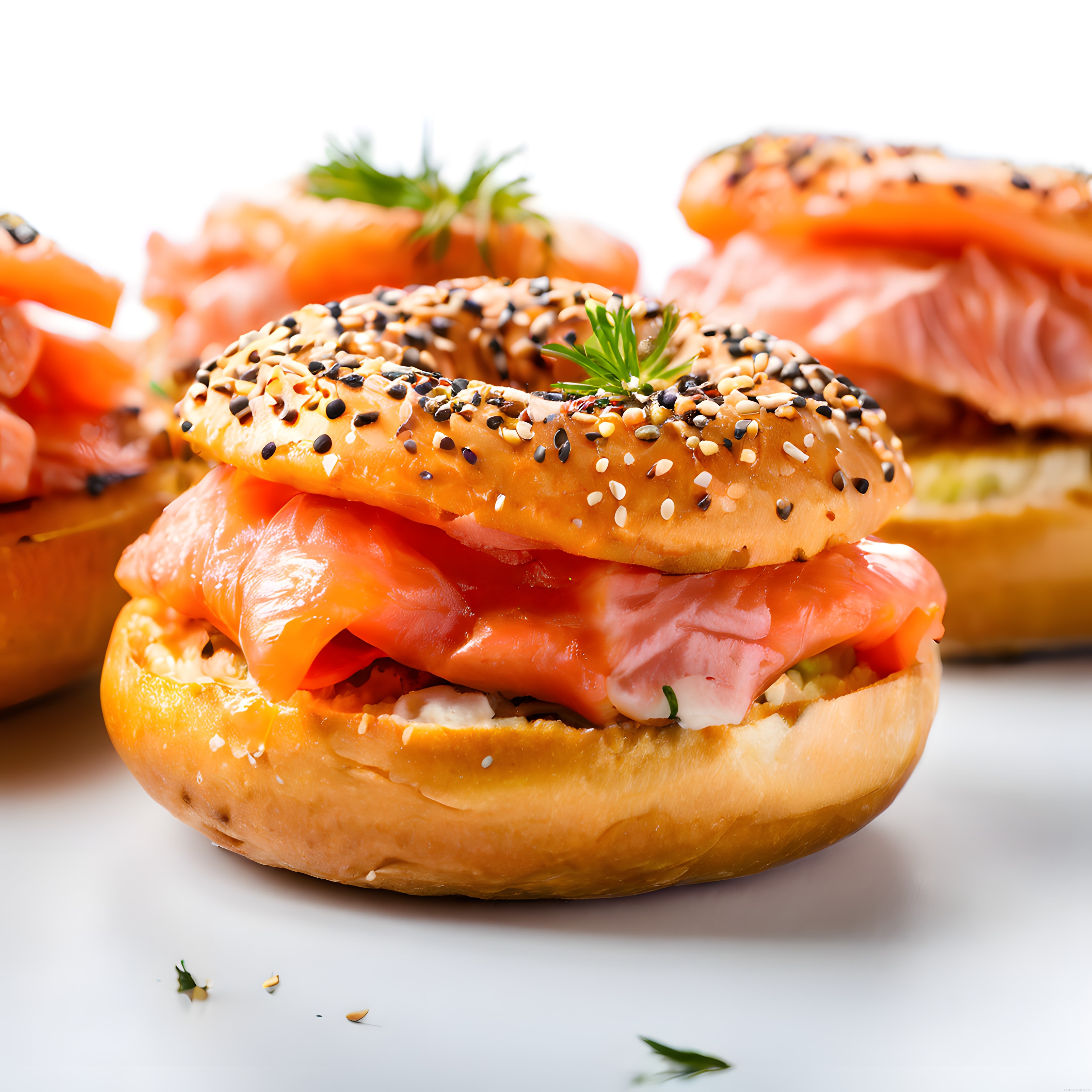 Susam ve Çörek Otu Kaplamalı Bagel ile Füme Somonlu Kahvaltı Keyfi