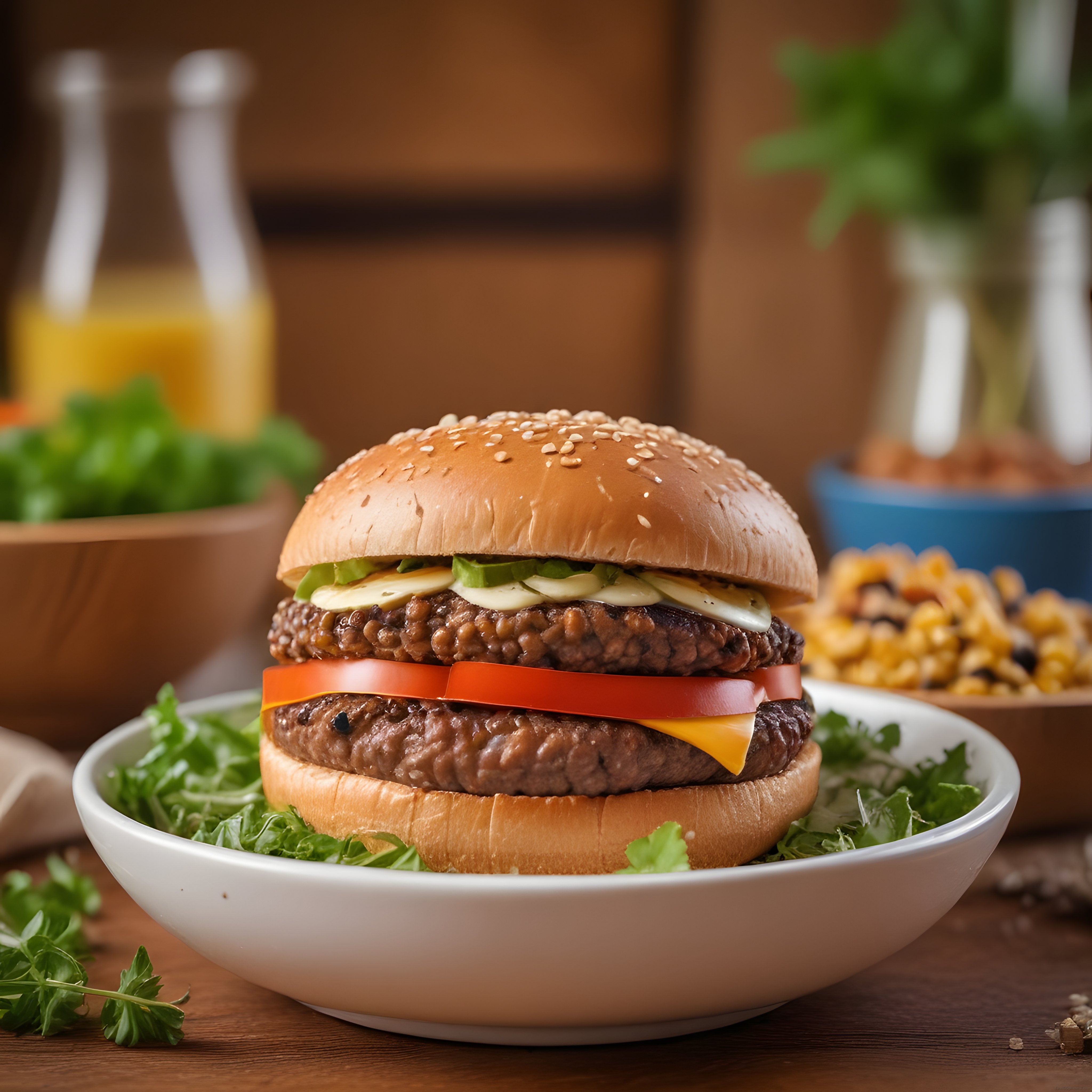 Susamlı Ekmek Arası Çift Katlı Hamburger Tarifi ve Sunum Önerileri