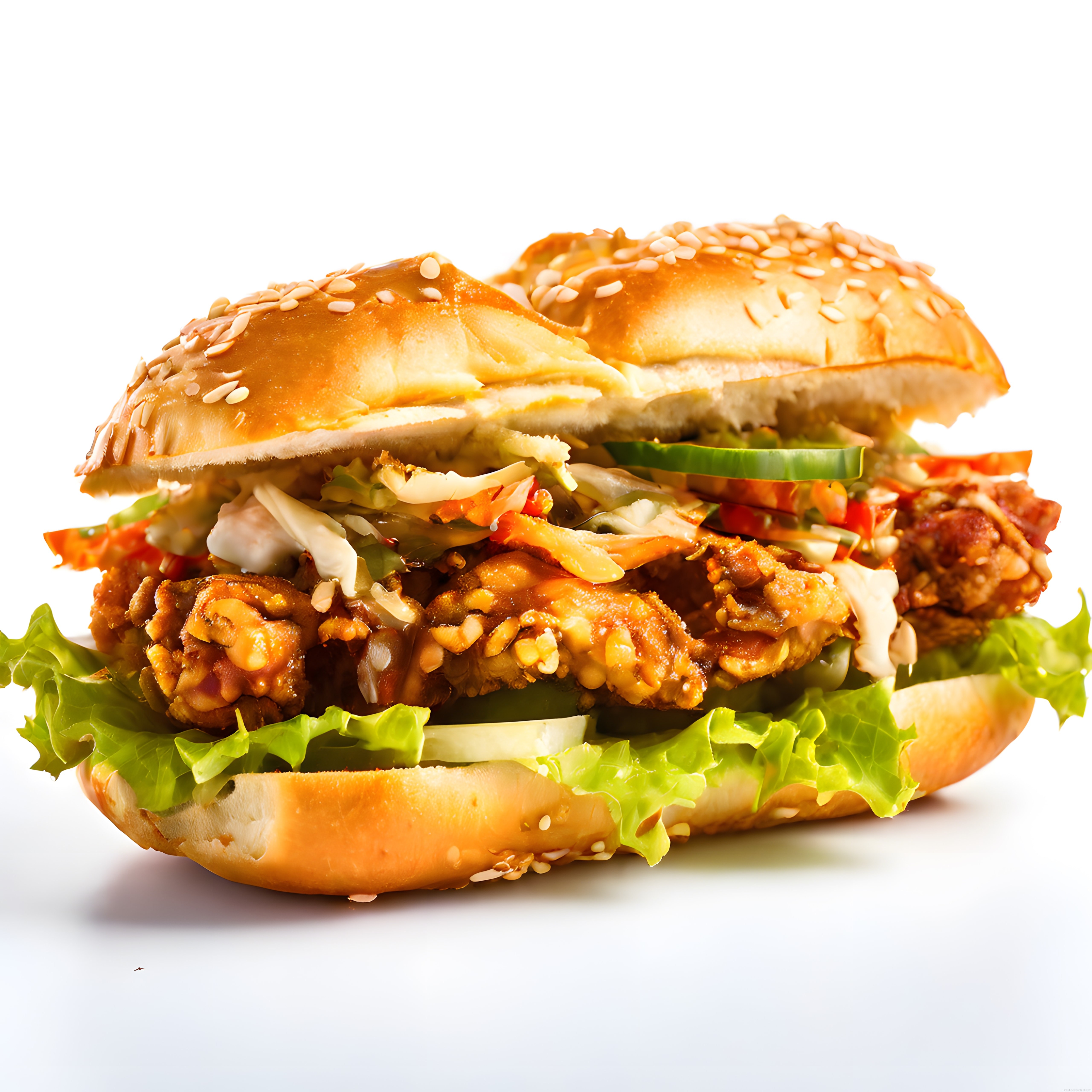 Susamlı Ekmek Arası Çıtır Tavuklu ve Sebzeli Gourmet Burger Tarifi