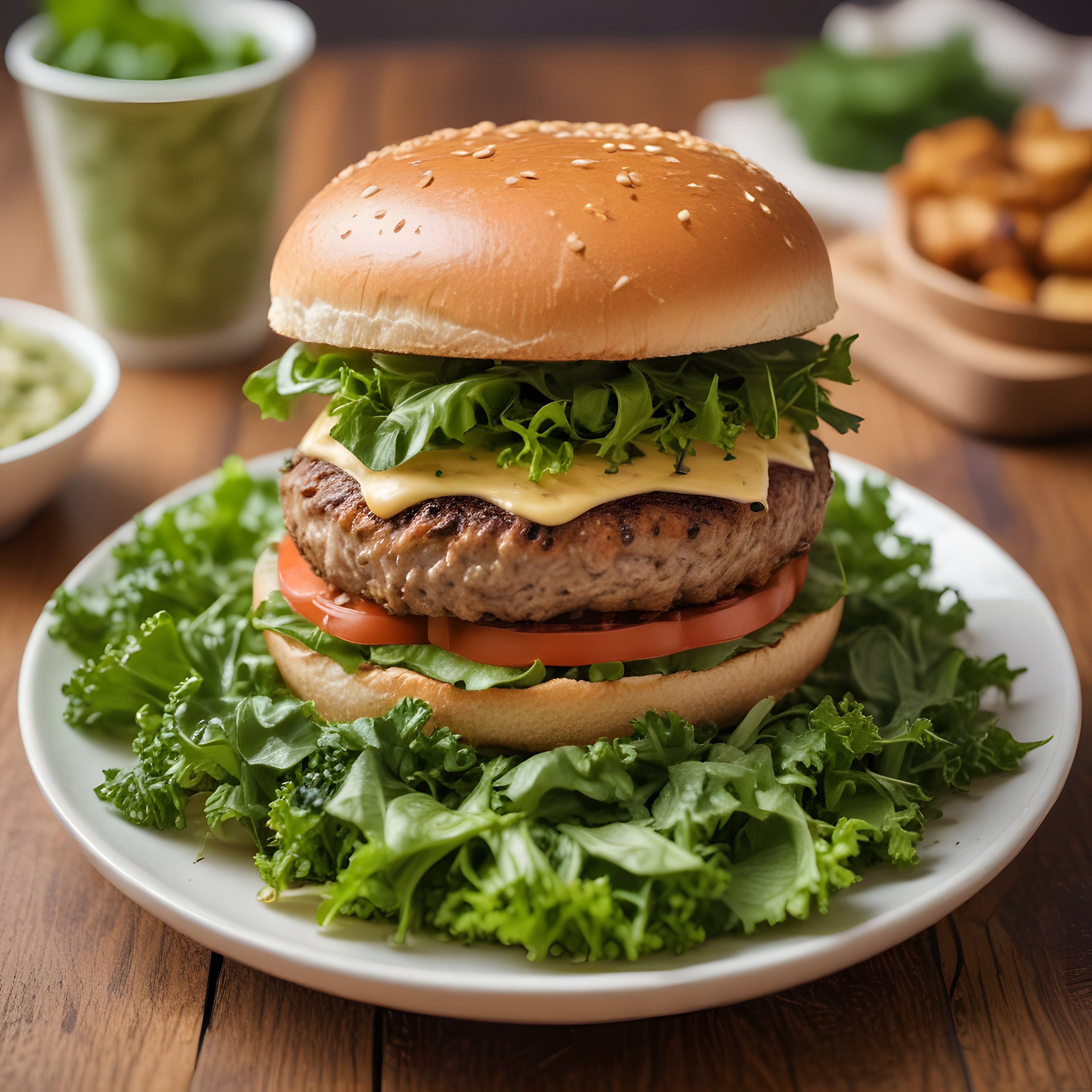 Susamlı Ekmek Arası Dana Burger: Peynirli ve Taze Sebzeli Nefis Lezzet