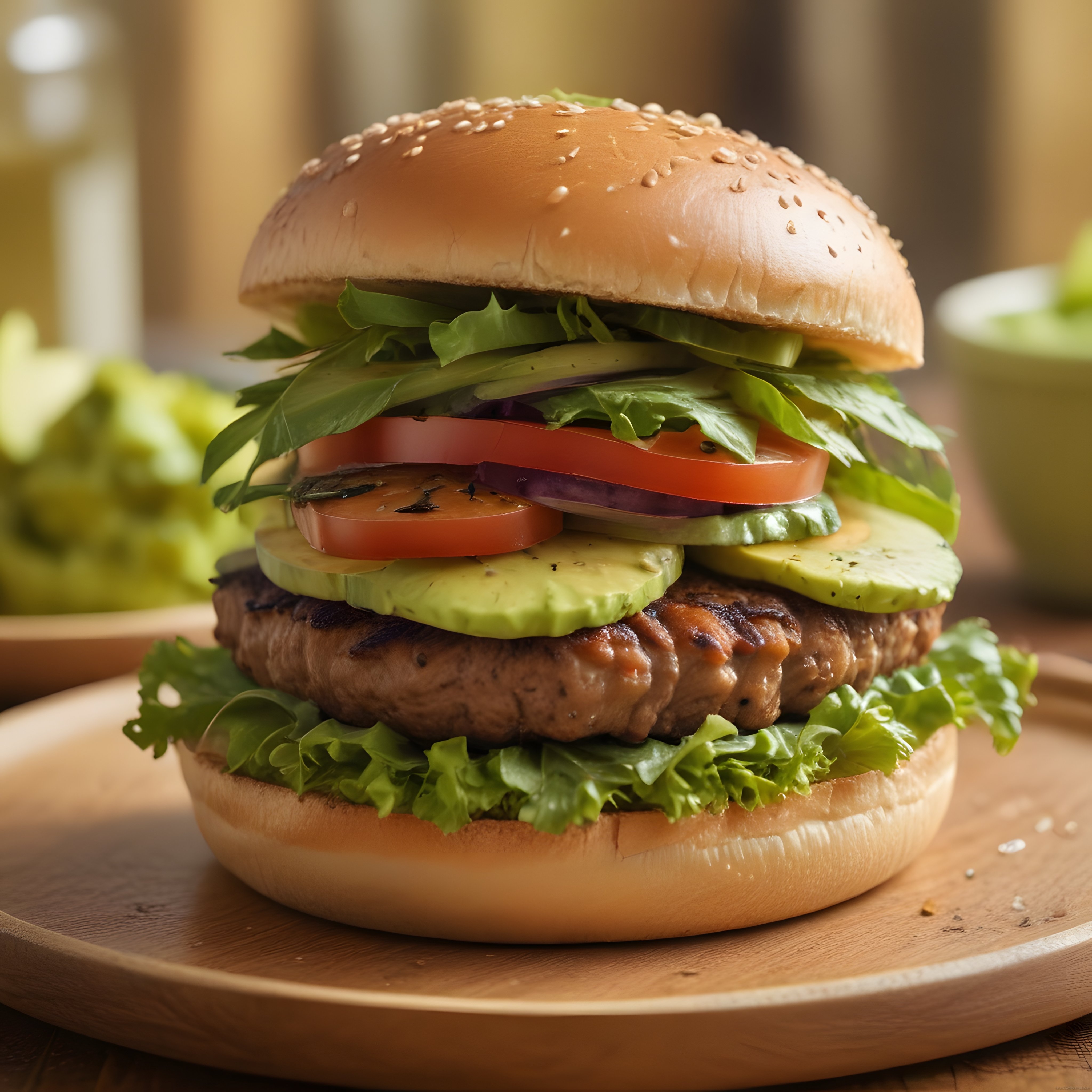 Susamlı Ekmek Arası Izgara Köfteli ve Avokadolu Hamburger Tarifi
