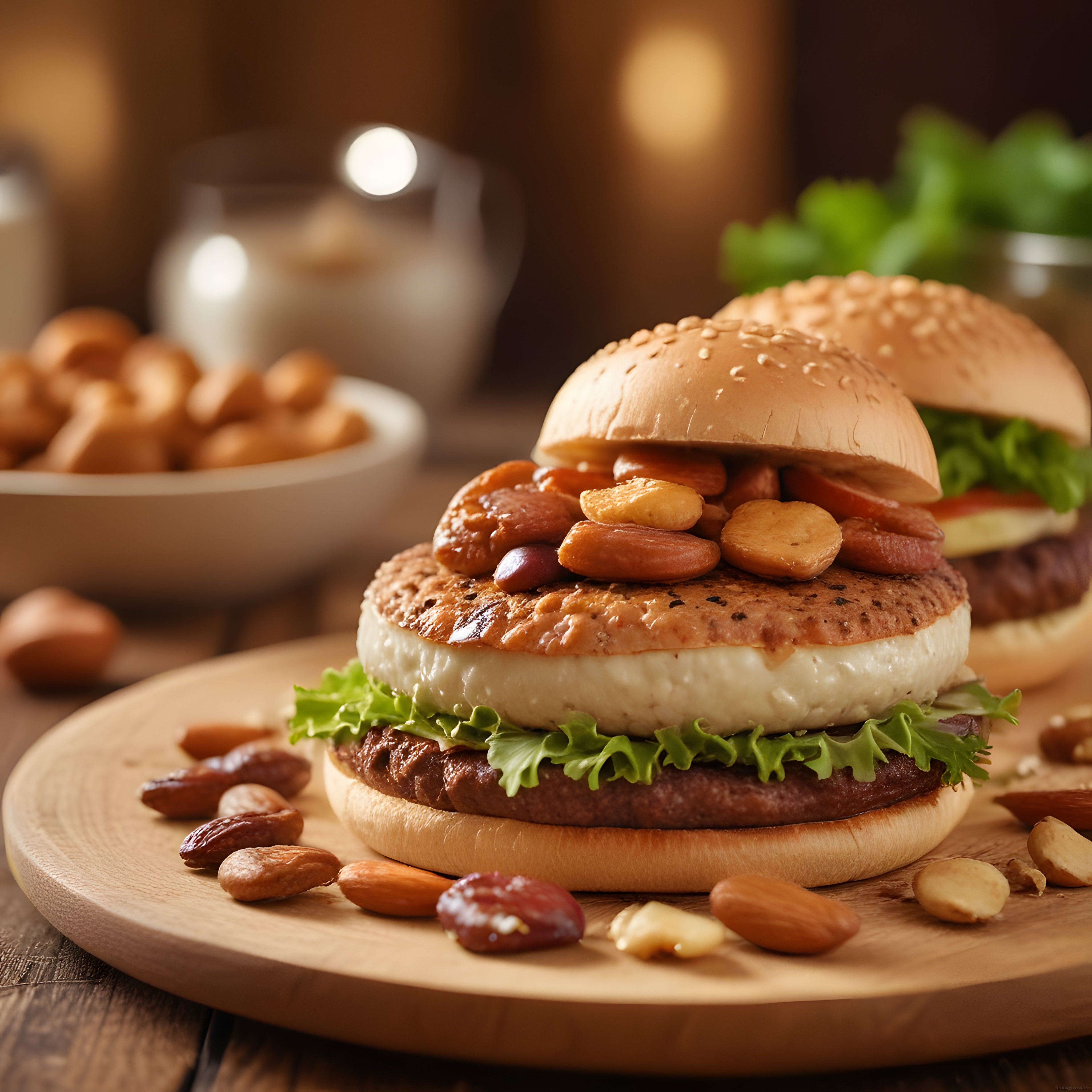 Susamlı Ekmek Arası Kuruyemişli Köfte Burger ile Farklı Sunum Fikri
