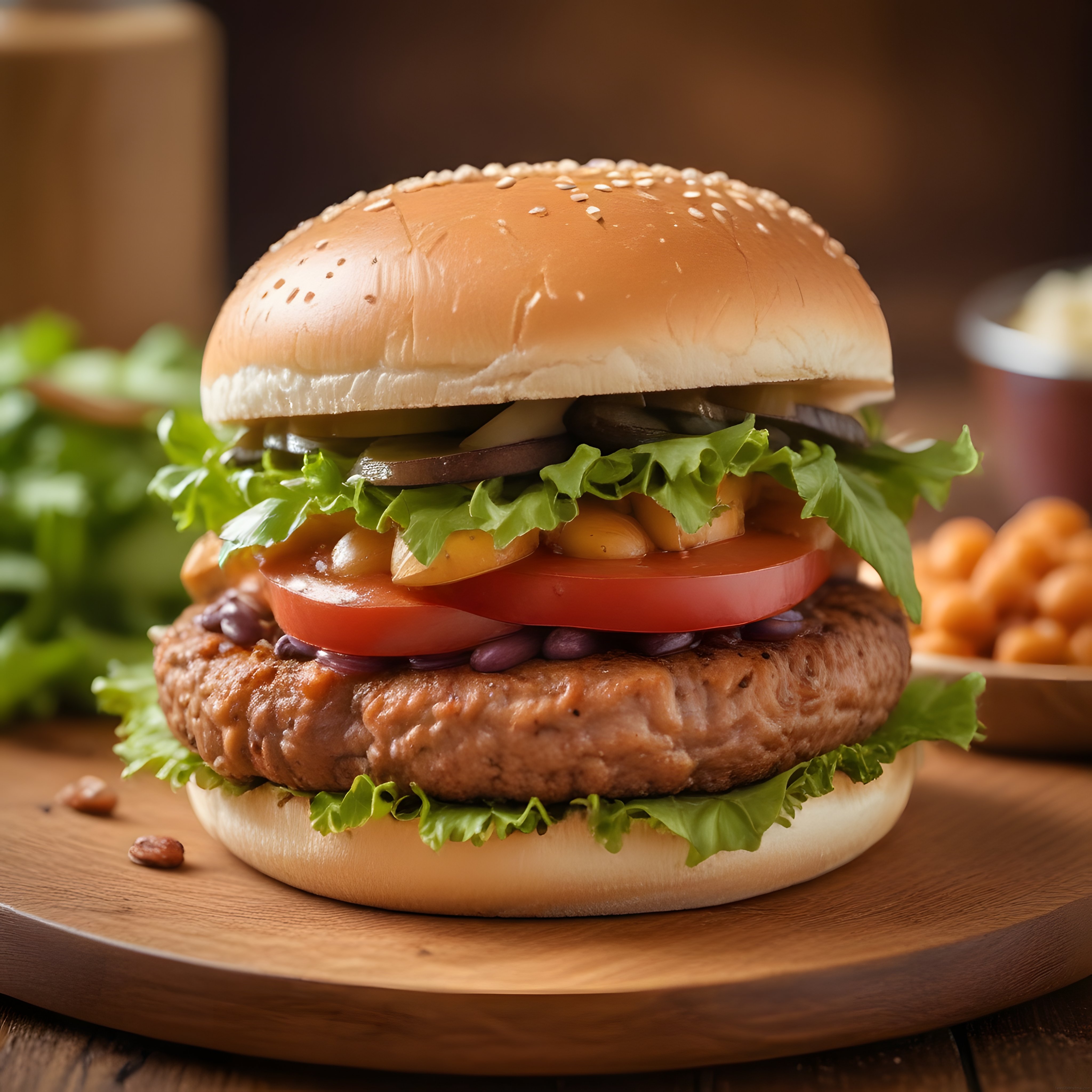 Susamlı Ekmek Arası Sulu Hamburger ve Patates Kızartması Tarifi