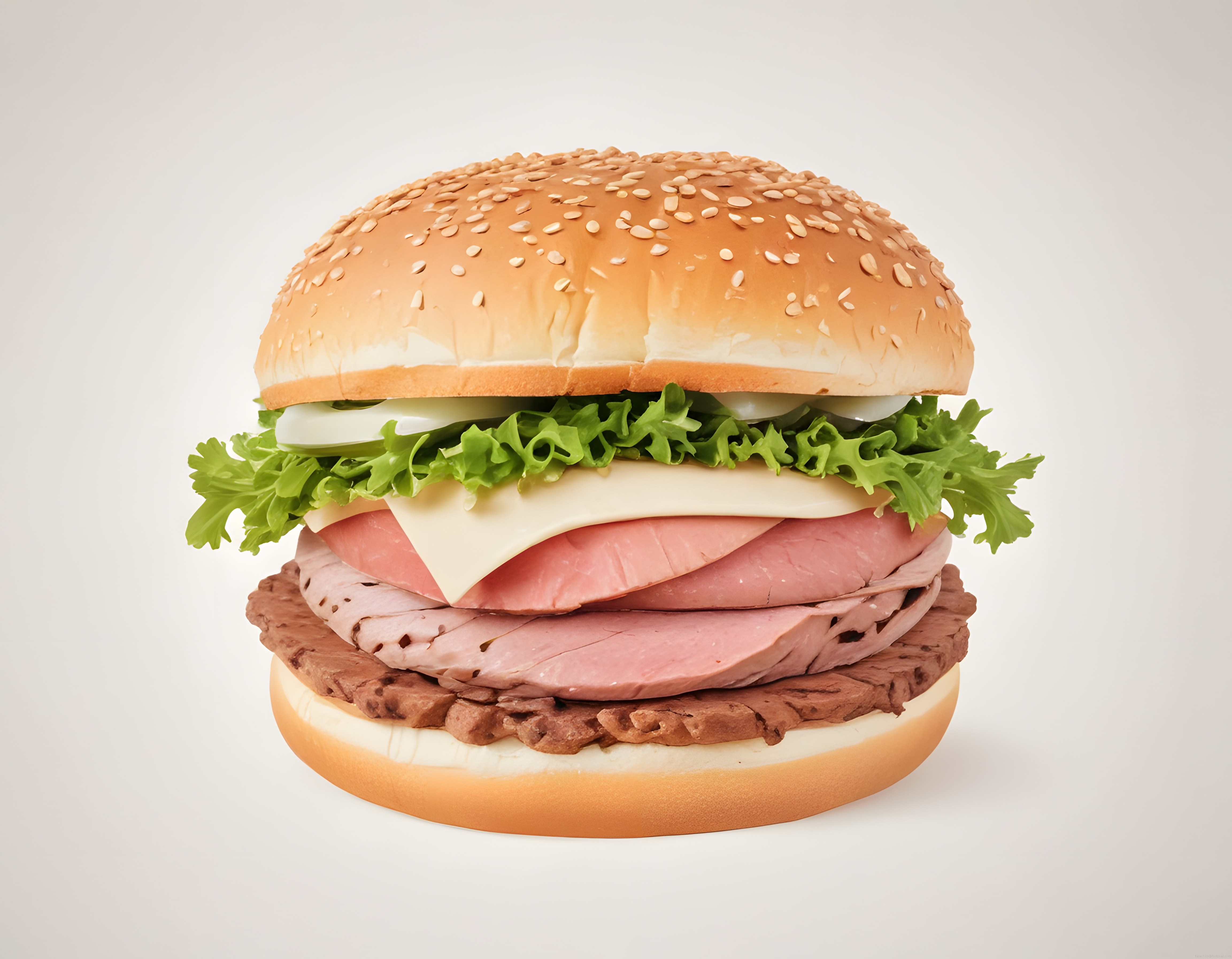 Susamlı Ekmek Arasında Bol Malzemeli Kat Kat Sandviç ve Hamburger Keyfi
