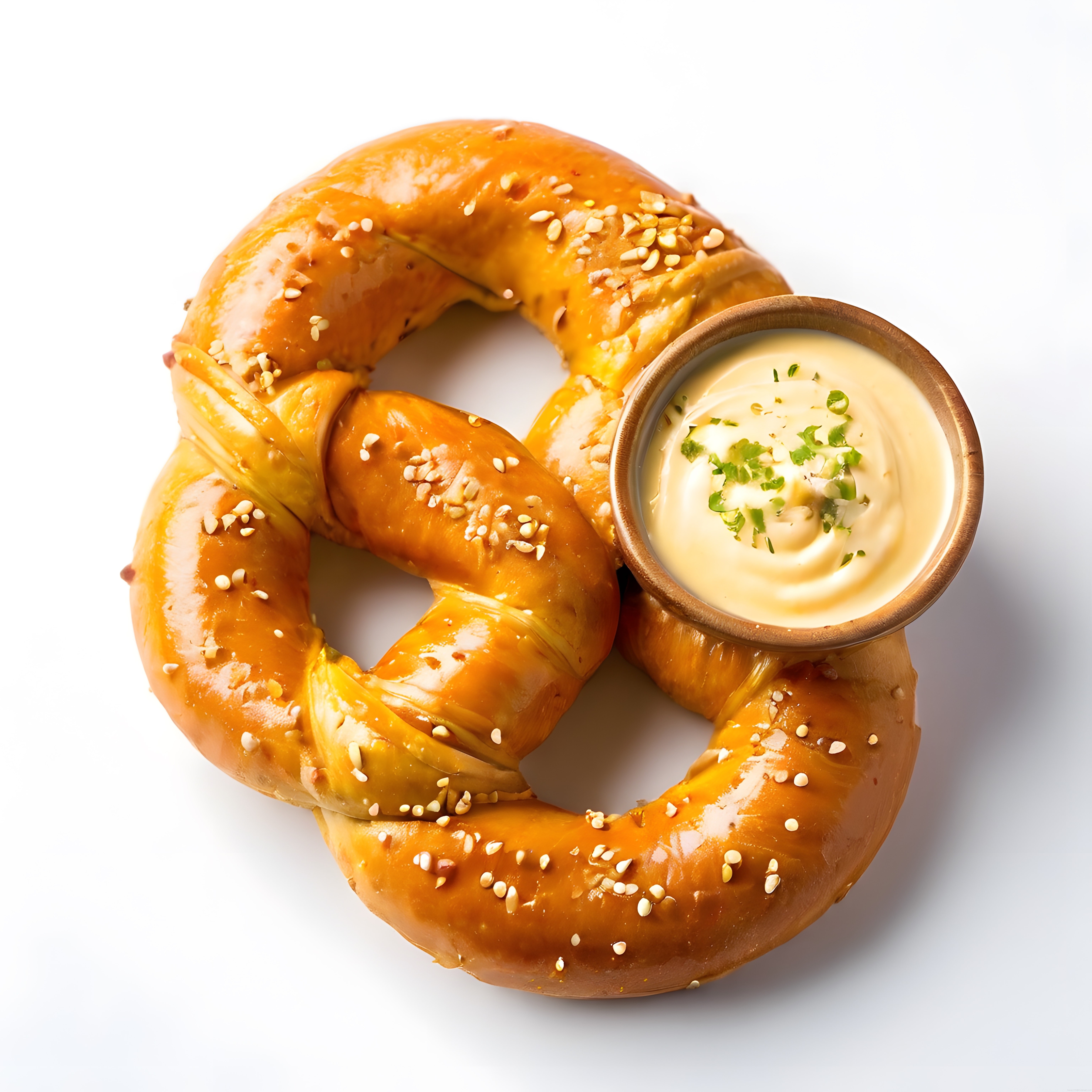 Susamlı Pretzel ve Peynirli Dip Sos: Ev Yapımı Alman Simiti Tarifi ve Sunum