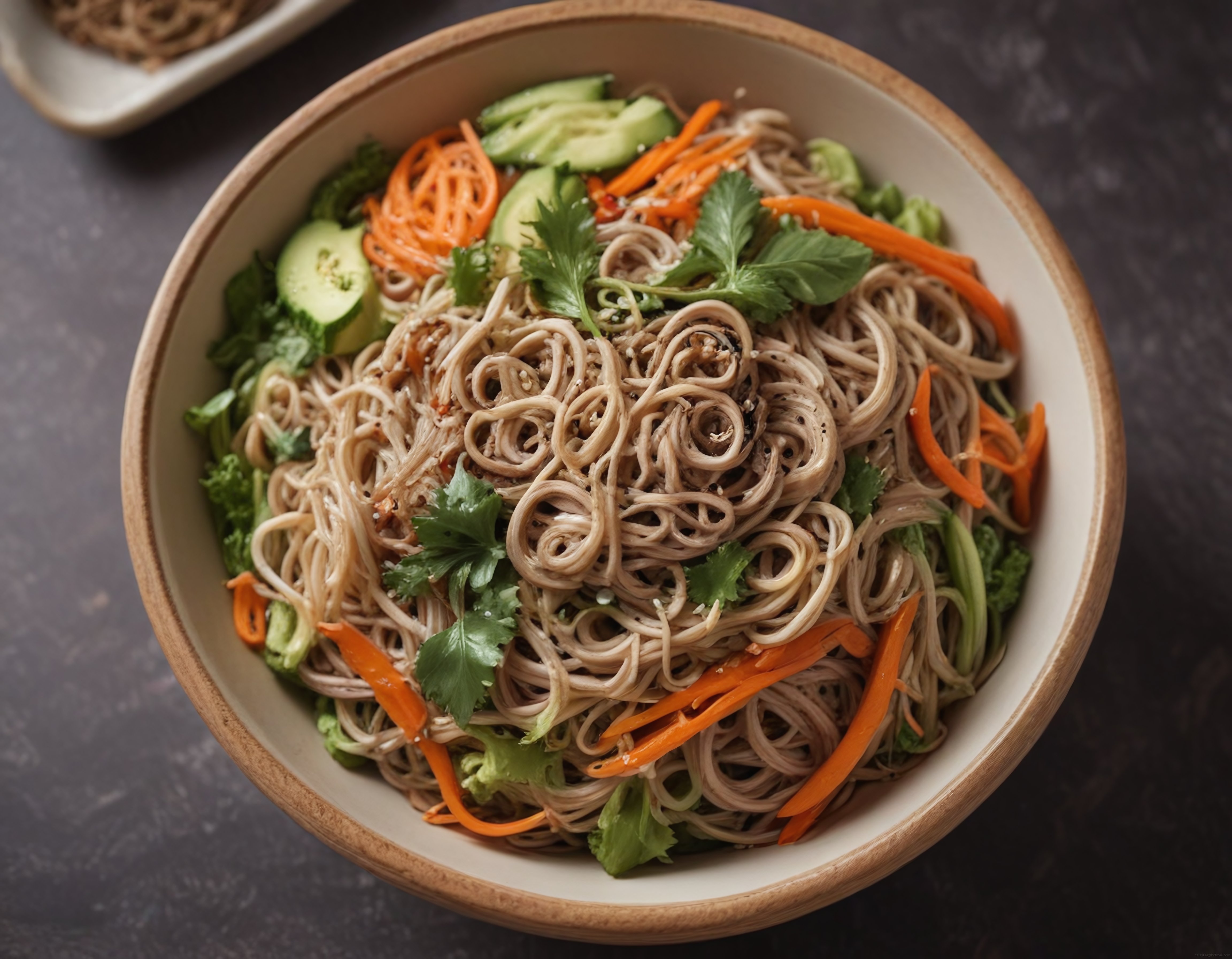 Susamlı soba eriştesi salatası: Taze sebzelerle sağlıklı Asya mutfağı tarifi
