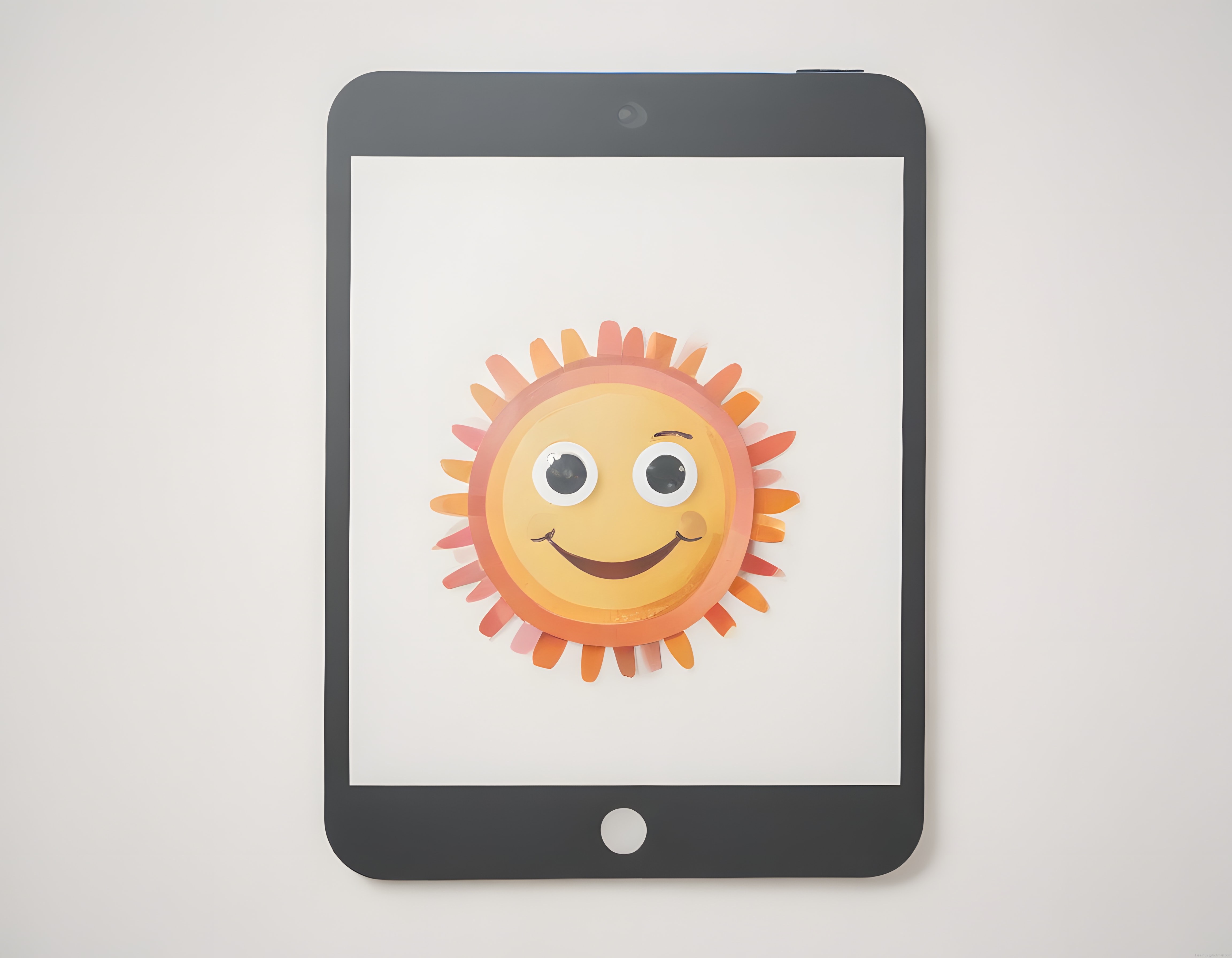 Tablette Kağıt Katlama Sanatıyla Üretilmiş Sevimli Güneş Figürü