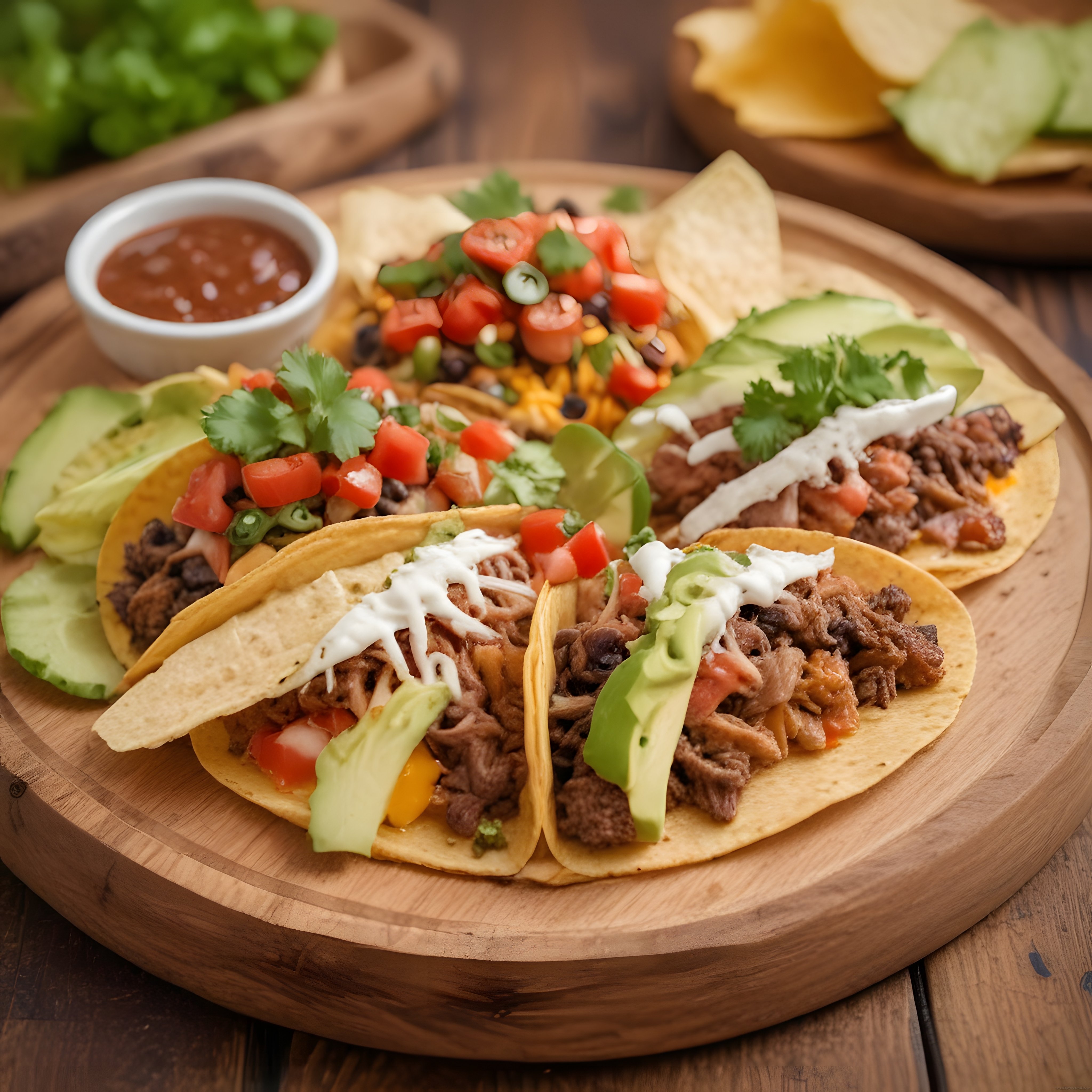 Taco Sunumu: Meksika Mutfağından Lezzet Dolu ve Renkli Bir Tabak