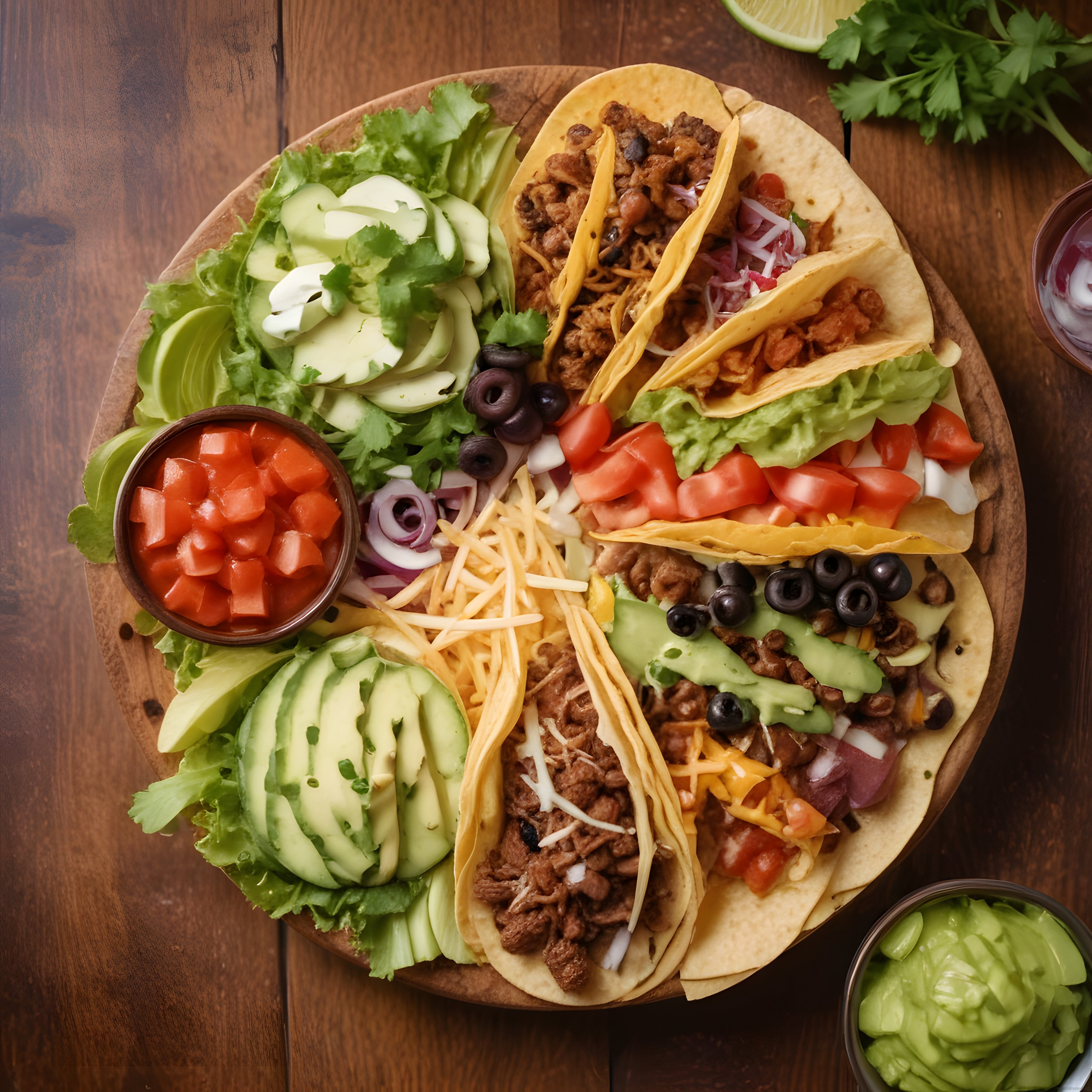 Taco Tabağı: Meksika Mutfağından Ev Yapımı Lezzetli ve Renkli Bir Sunum