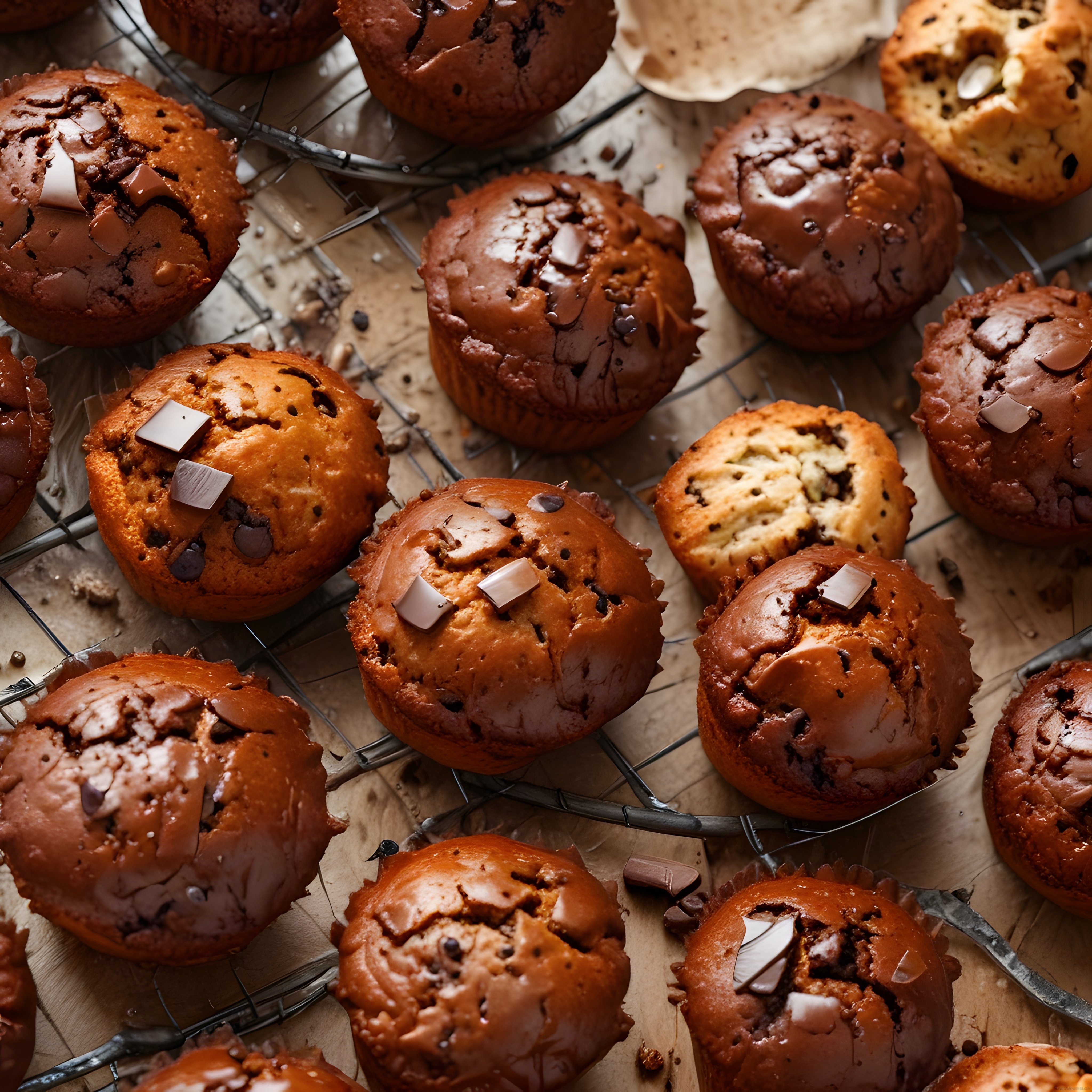 Taptaze Çikolatalı Muffinler: Tel Raf Üzerinde Sıcacık Ev Yapımı Tatlı Keyfi