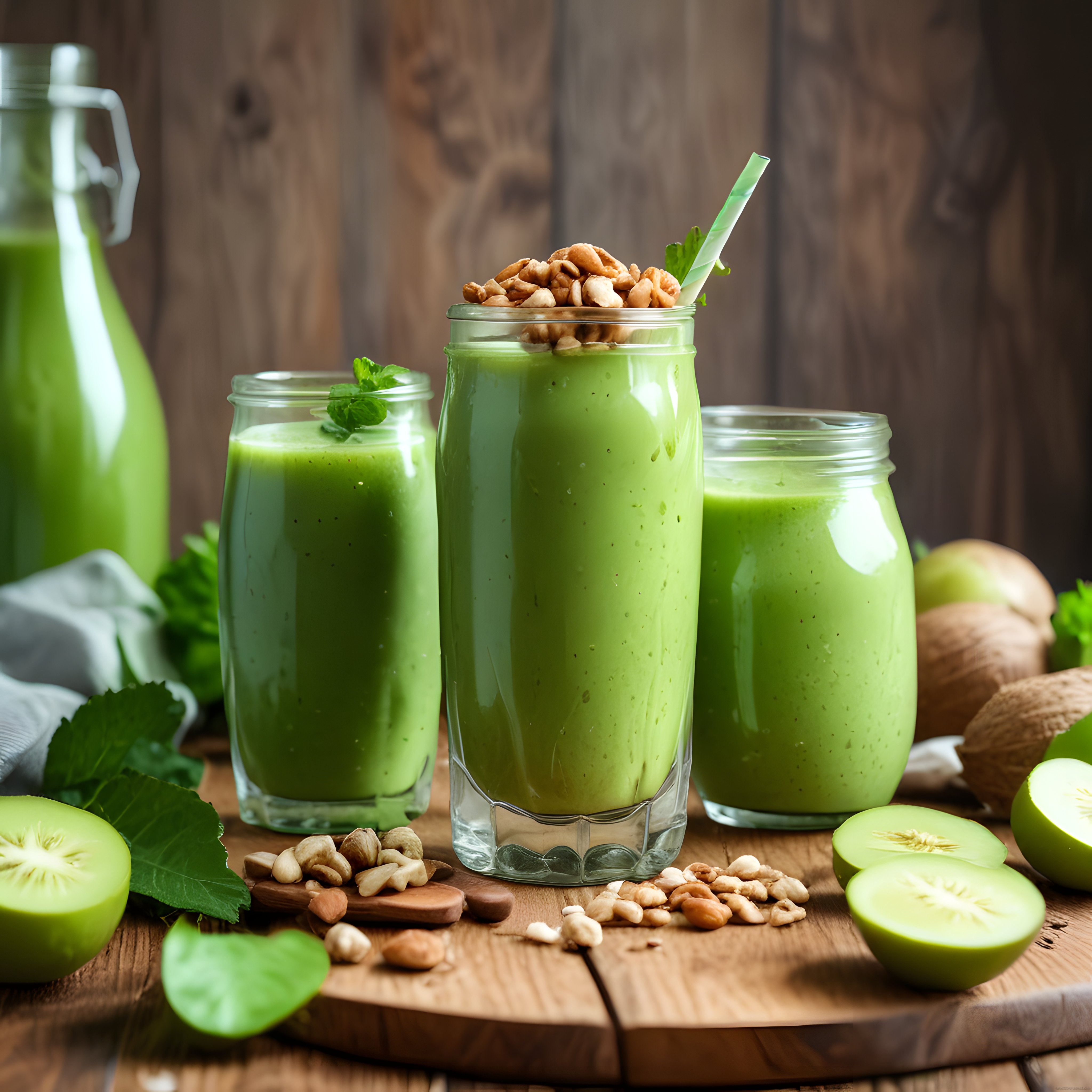 Taptaze Yeşil Elma Smoothie: Ceviz ve Fındık Detaylı Sağlıklı İçecek Tarifi
