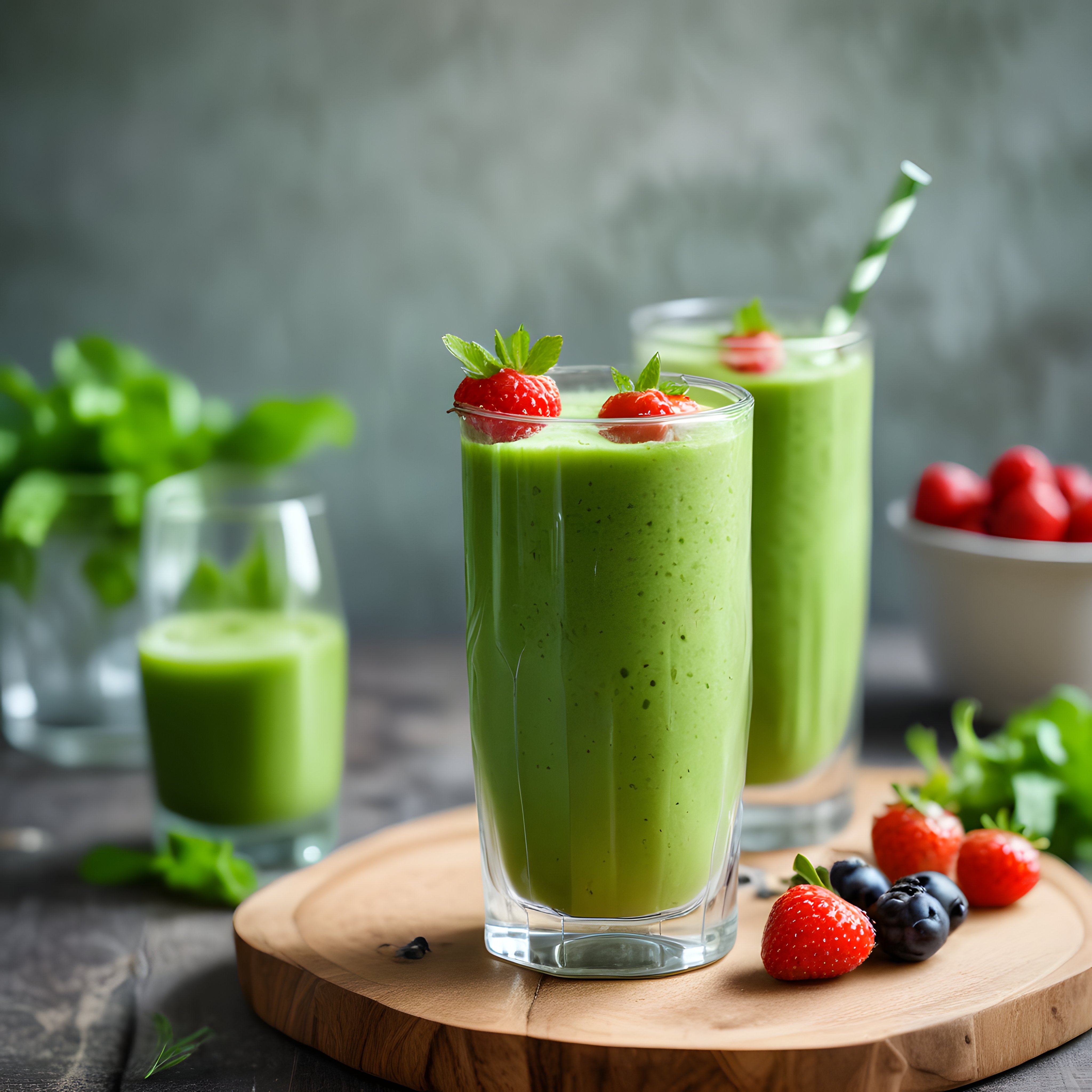 Taptaze Yeşil Smoothie: Çilekli Naneli Ev Yapımı Sağlıklı İçecek