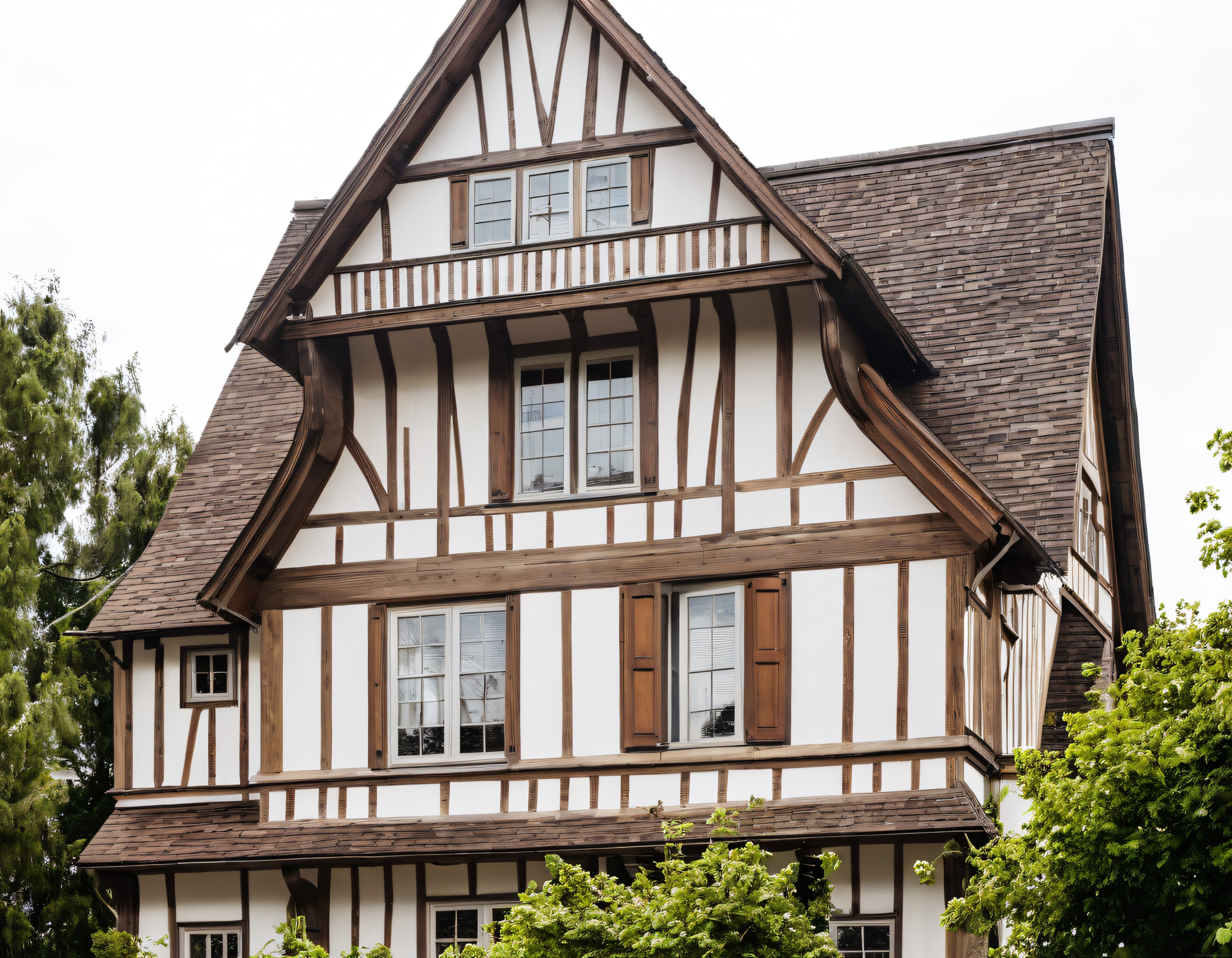 Tarihi Ahşap Karkaslı Tudor Tarzı Konak ve Orijinal Mimari Detayları