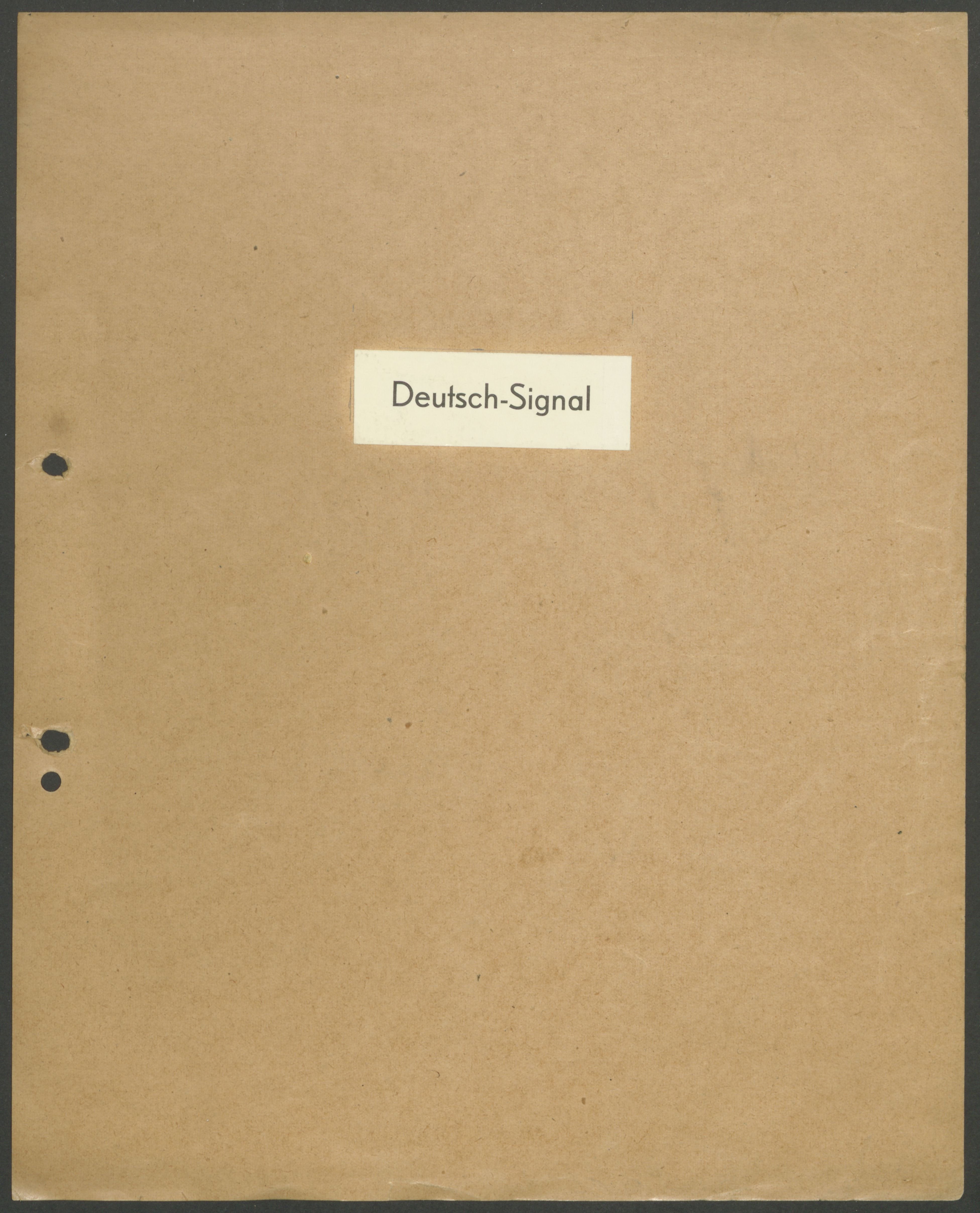 Tarihi Deutsch-Signal Kapak Sayfası: Vintage Arşiv Belgesi ve Eski Kâğıt Dokusu