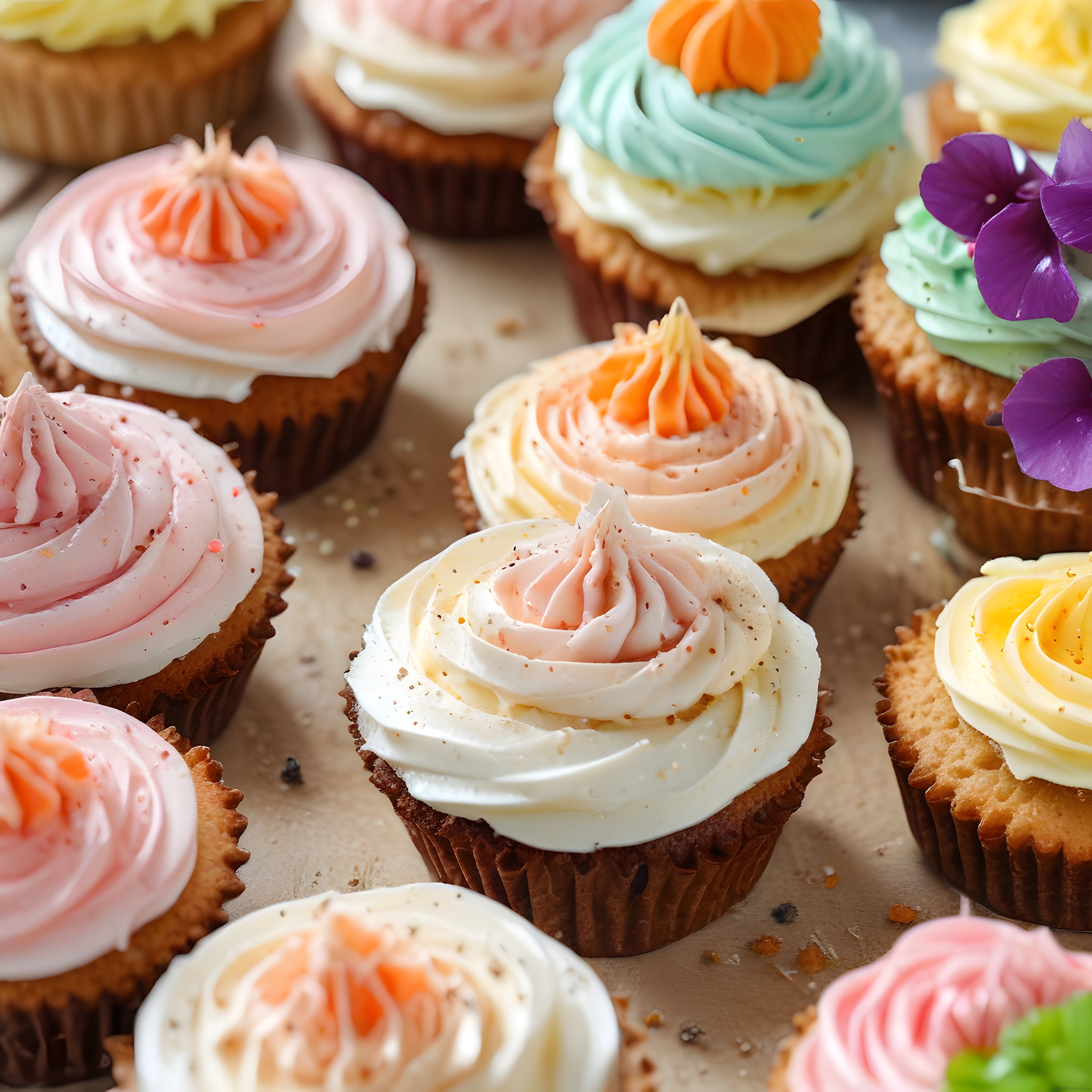 Tatlı Düşler: Renkli Kremalı Cupcakelerden Oluşan Nefis Bir Koleksiyon Tatlı Düşler: Renkli Kremalı Cupcakelerden Oluşan Nefis Bir Koleksiyon