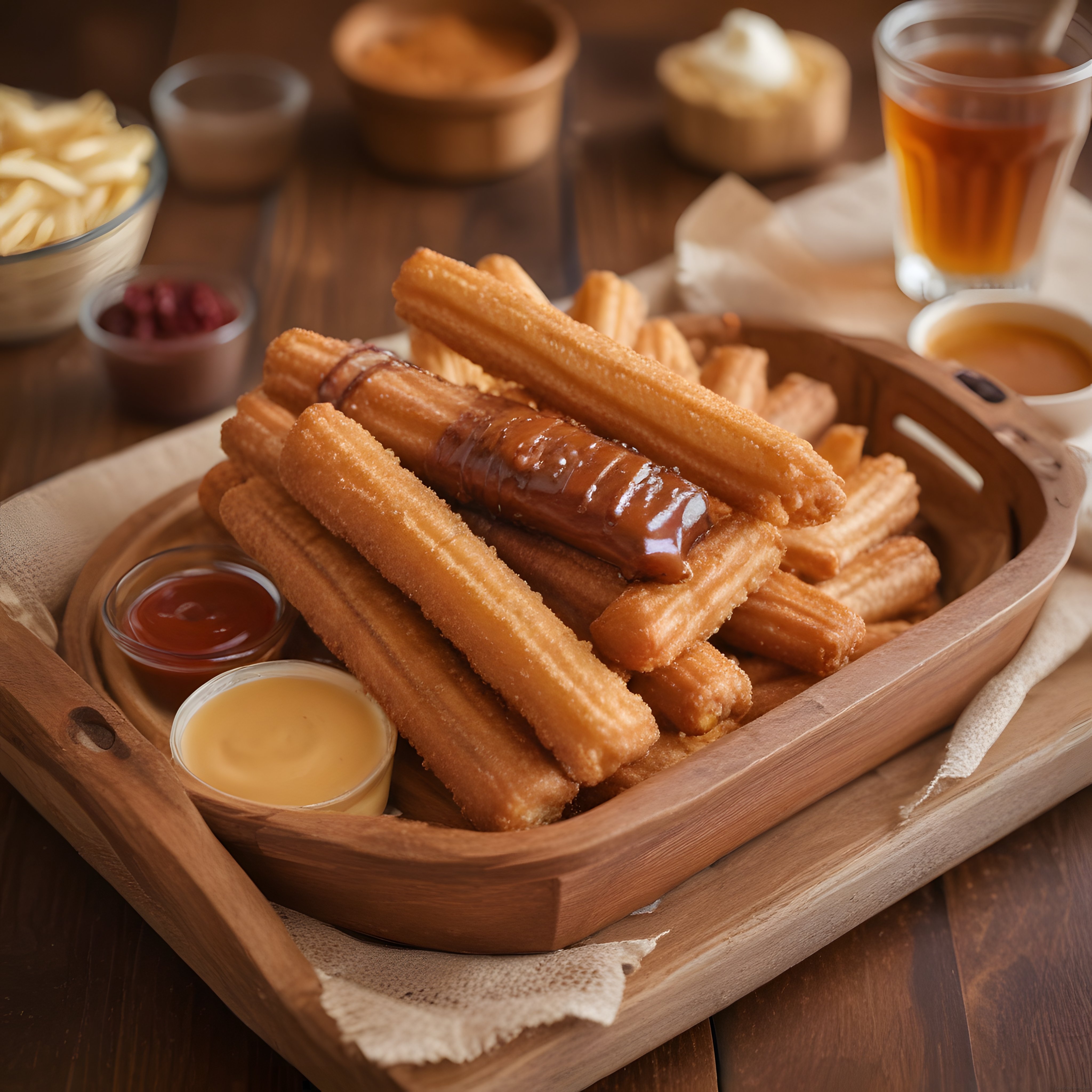 Tatlı Krizine Çözüm: Çikolata ve Karamel Soslu Çıtır Churros Tabagı