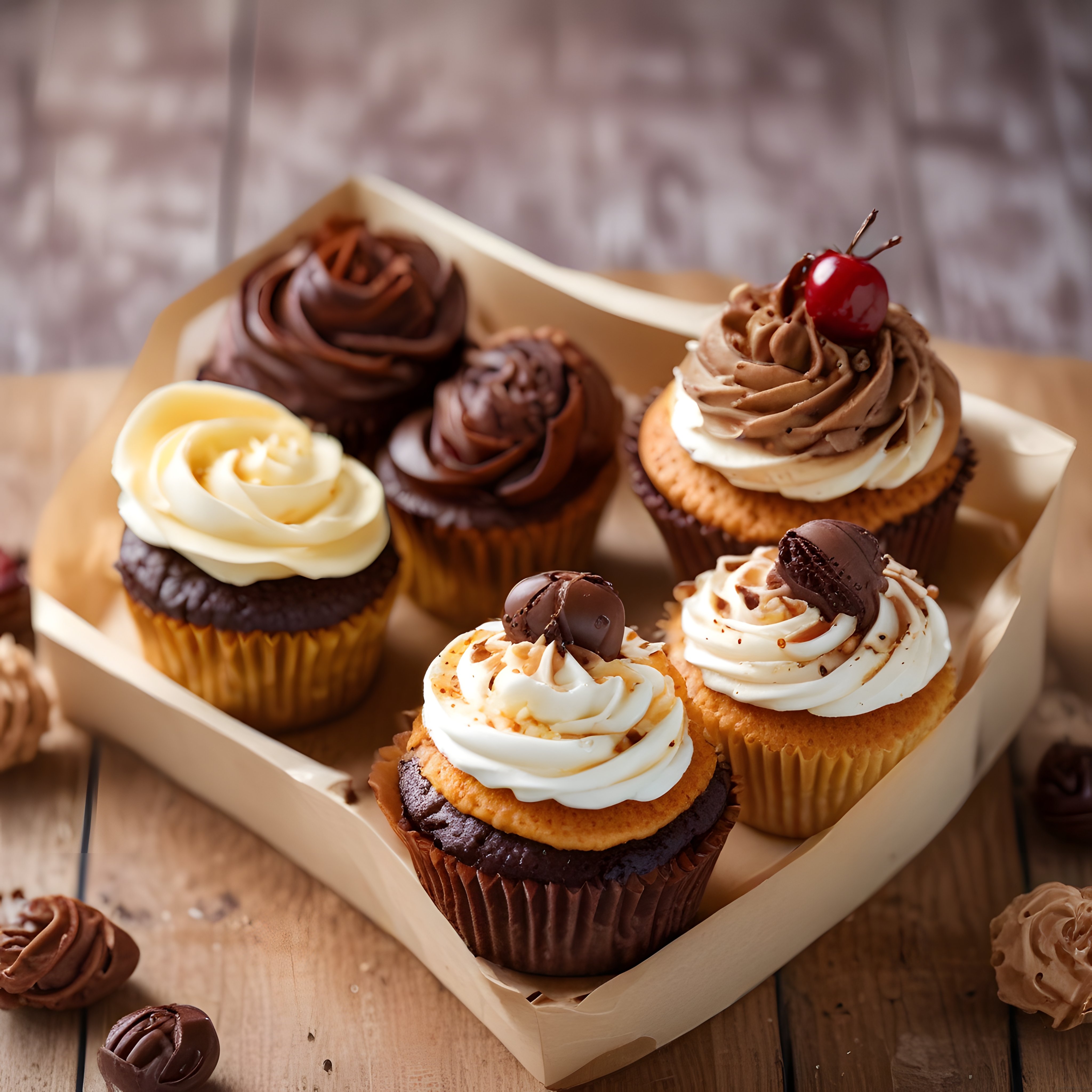 Tatlı Krizlerinin Vazgeçilmezi: Çikolatalı ve Meyveli Cupcake Sunumu