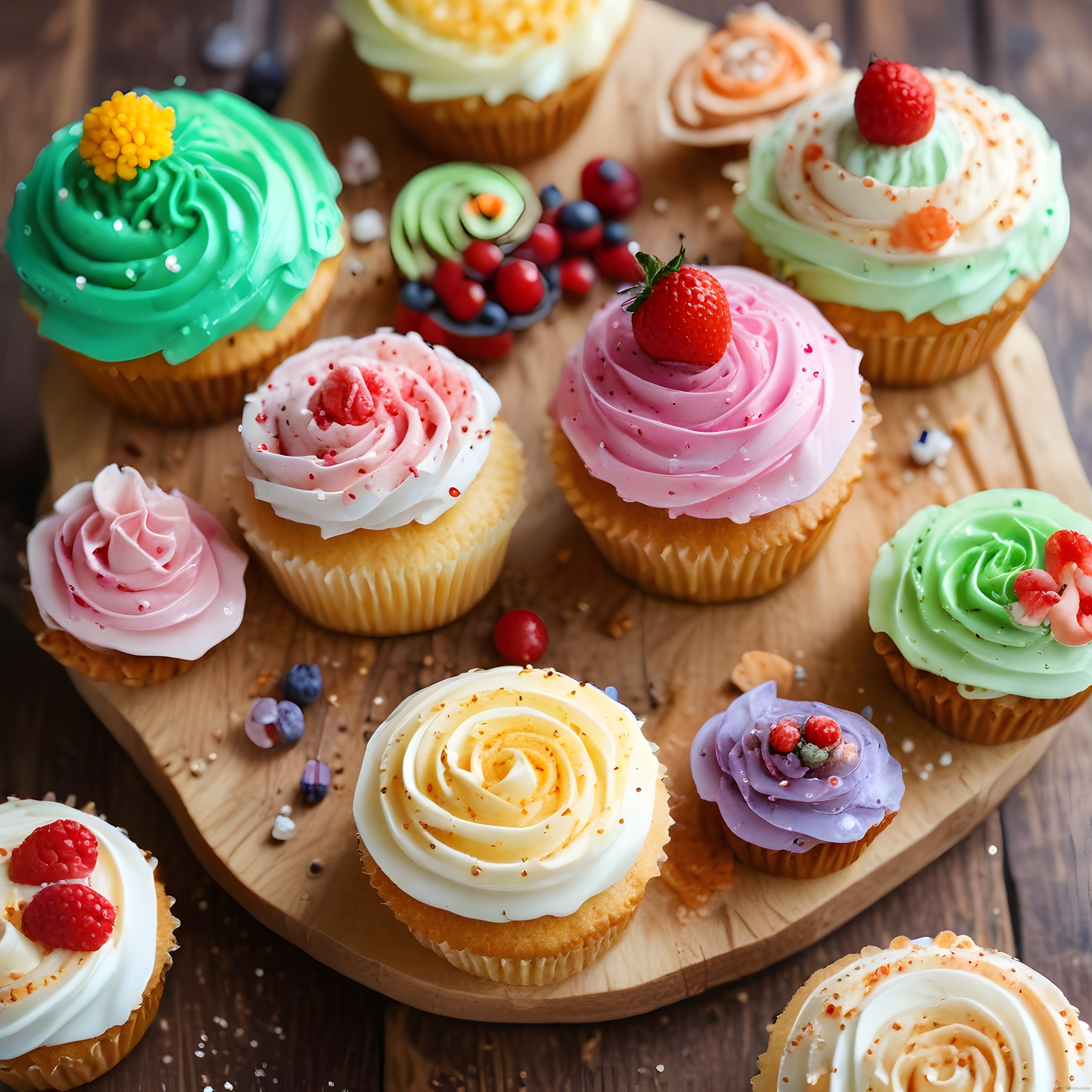 Tatlı Krizlerinin Vazgeçilmezi: Renkli Kremalı Cupcake’ler ve Mini Pastalar