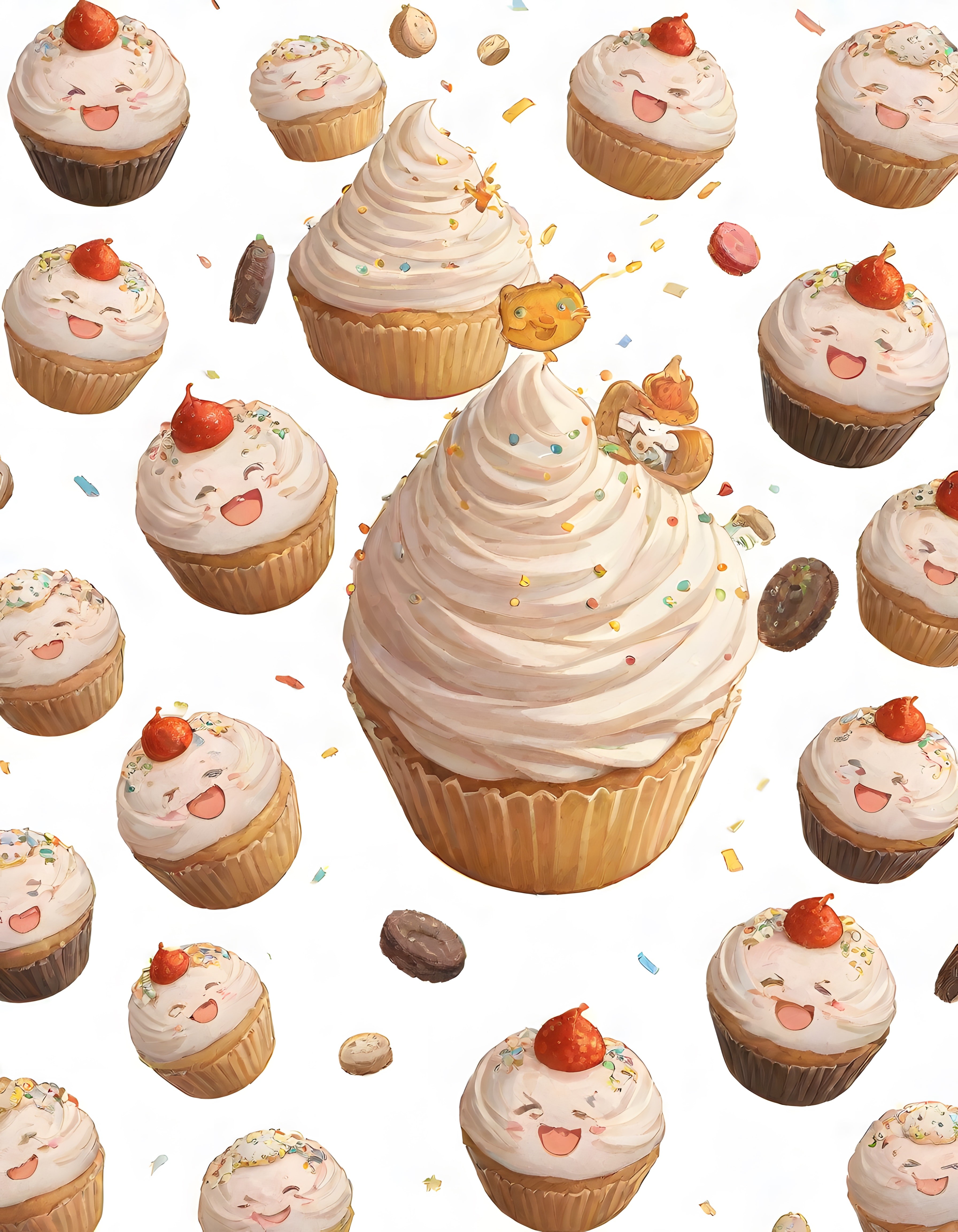 Tatlı Tutkunlarına Özel: Sevimli Cupcake'lerle Dolu Pastel Renkli Tatlı Dünyası