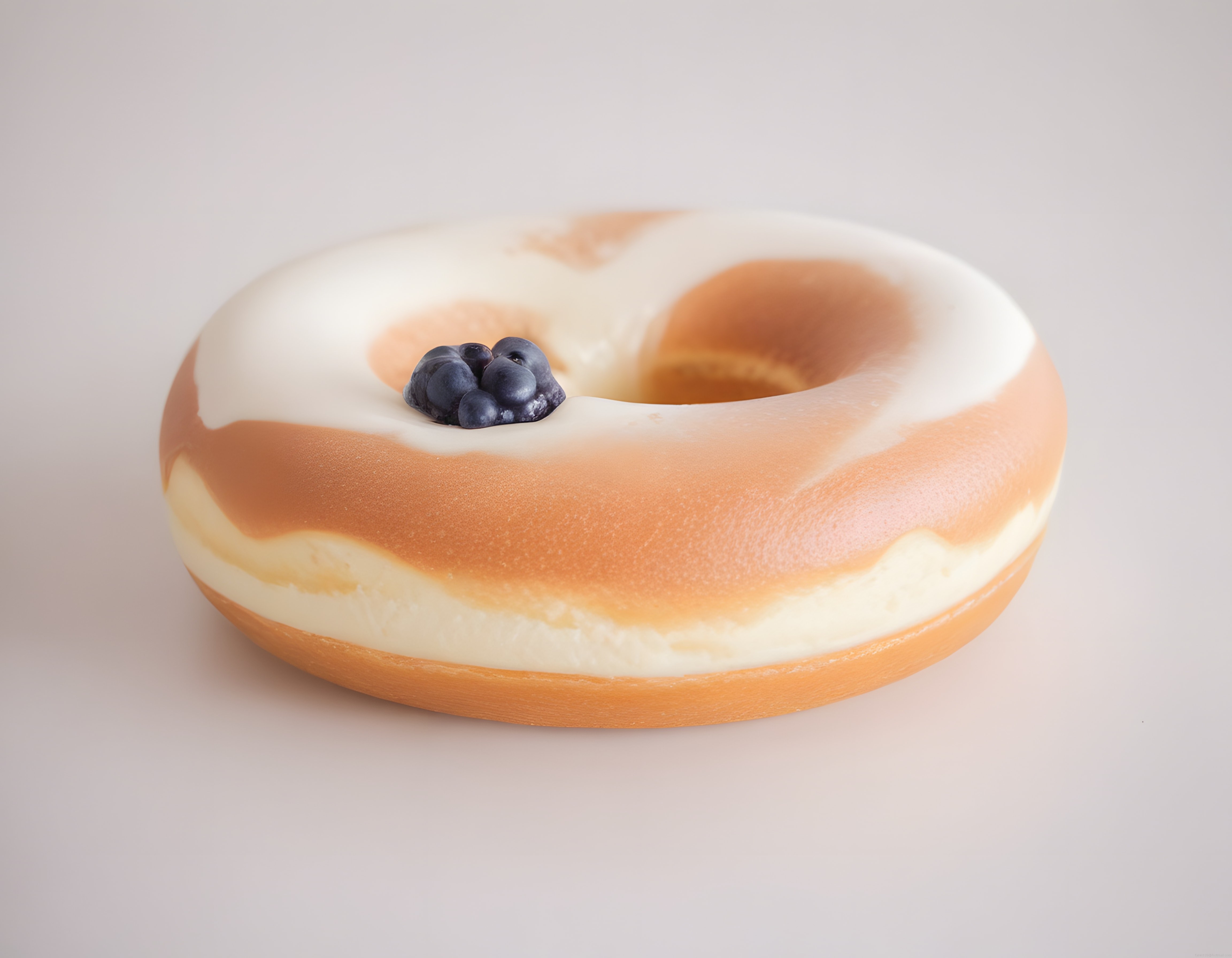 Tatlı Tutkunlarına Özel: Yaban Mersinli Beyaz Çikolata Glazürlü Donut Sunumu