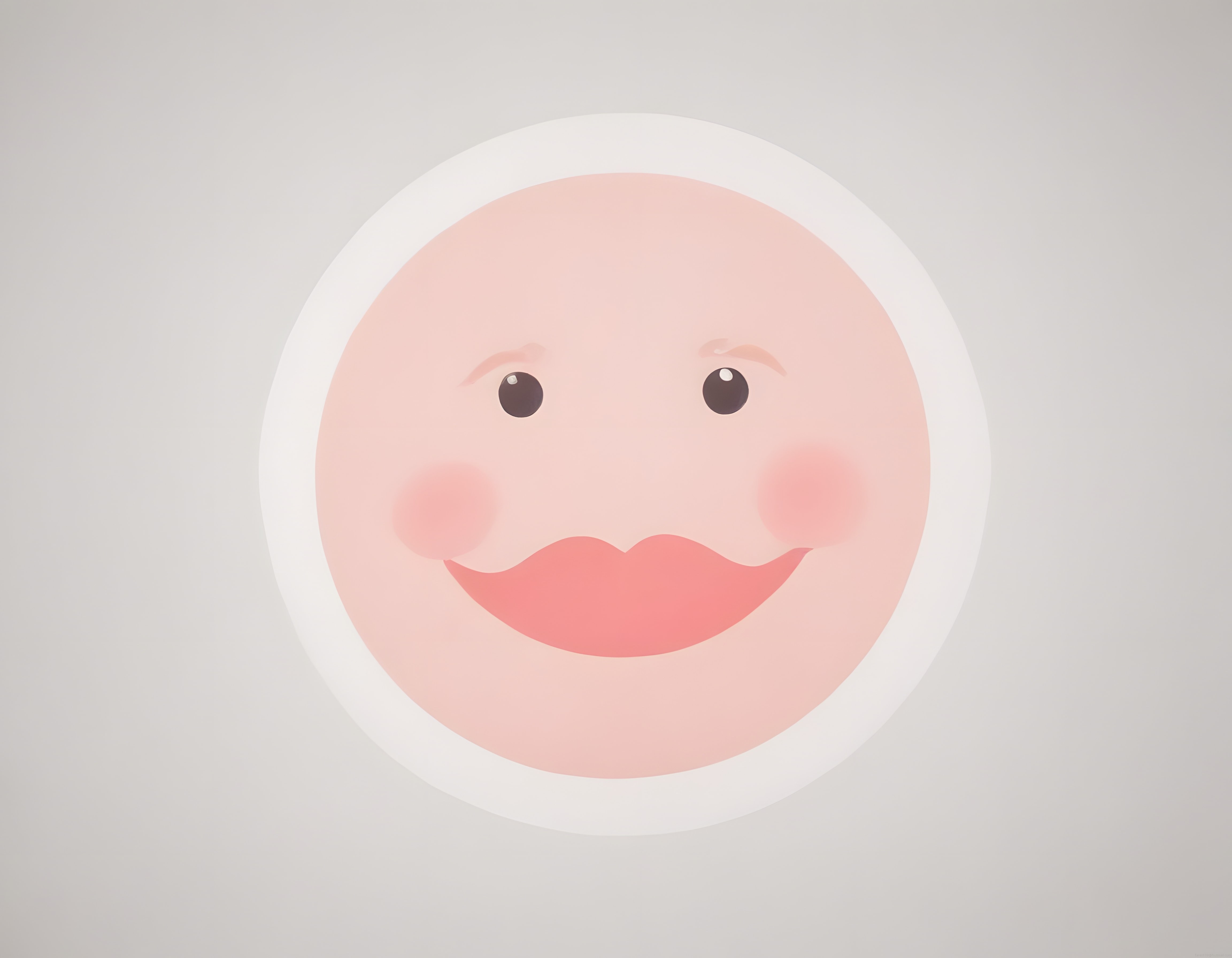 Tatlı ve Sevimli Pastel Pembe Kawaii Karakter Yüzü Minimal 3D Sanat
