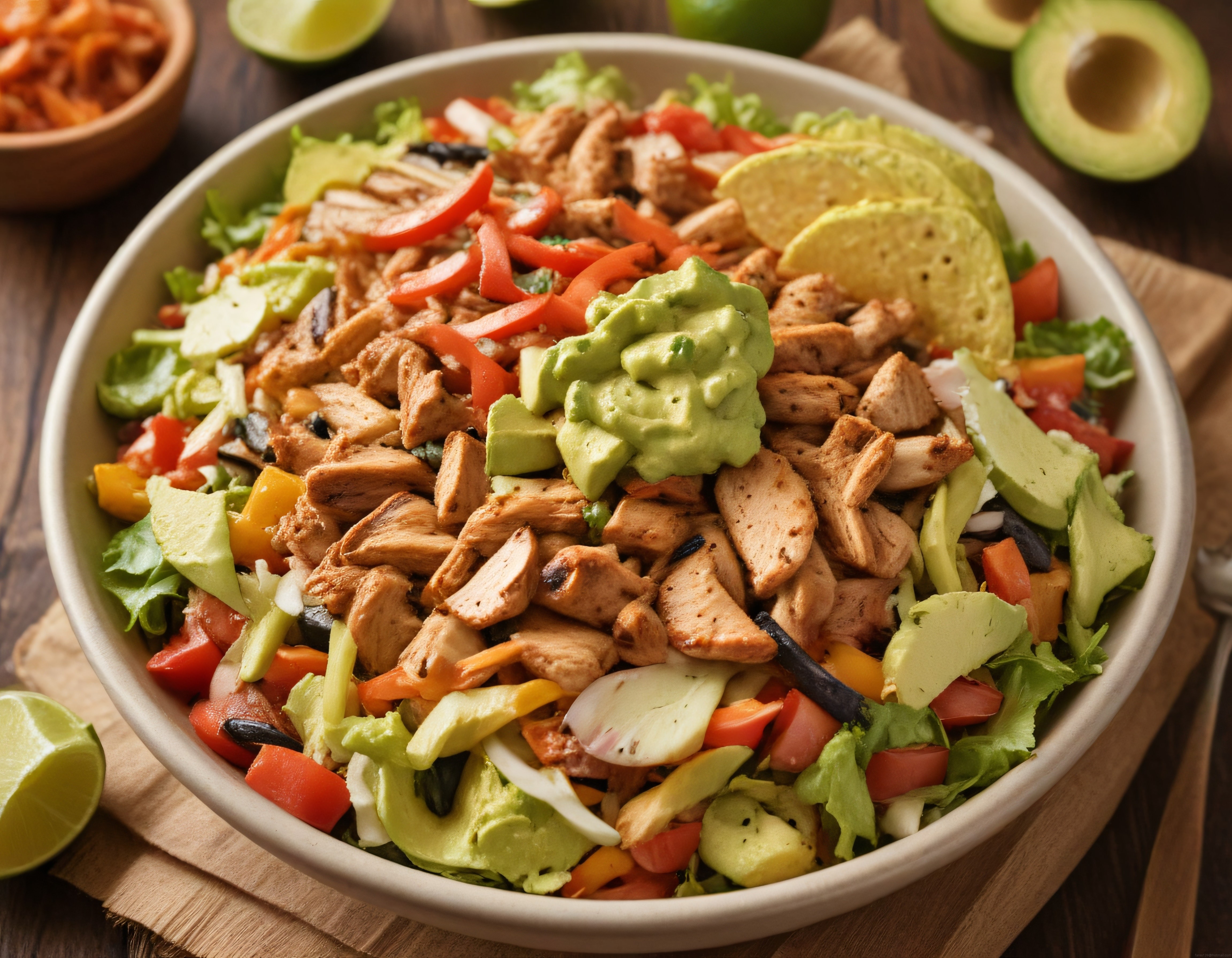 Tavuklu Avokadolu Meksika Kasesi: Renkli ve Lezzetli Taco Bowl Tarifi