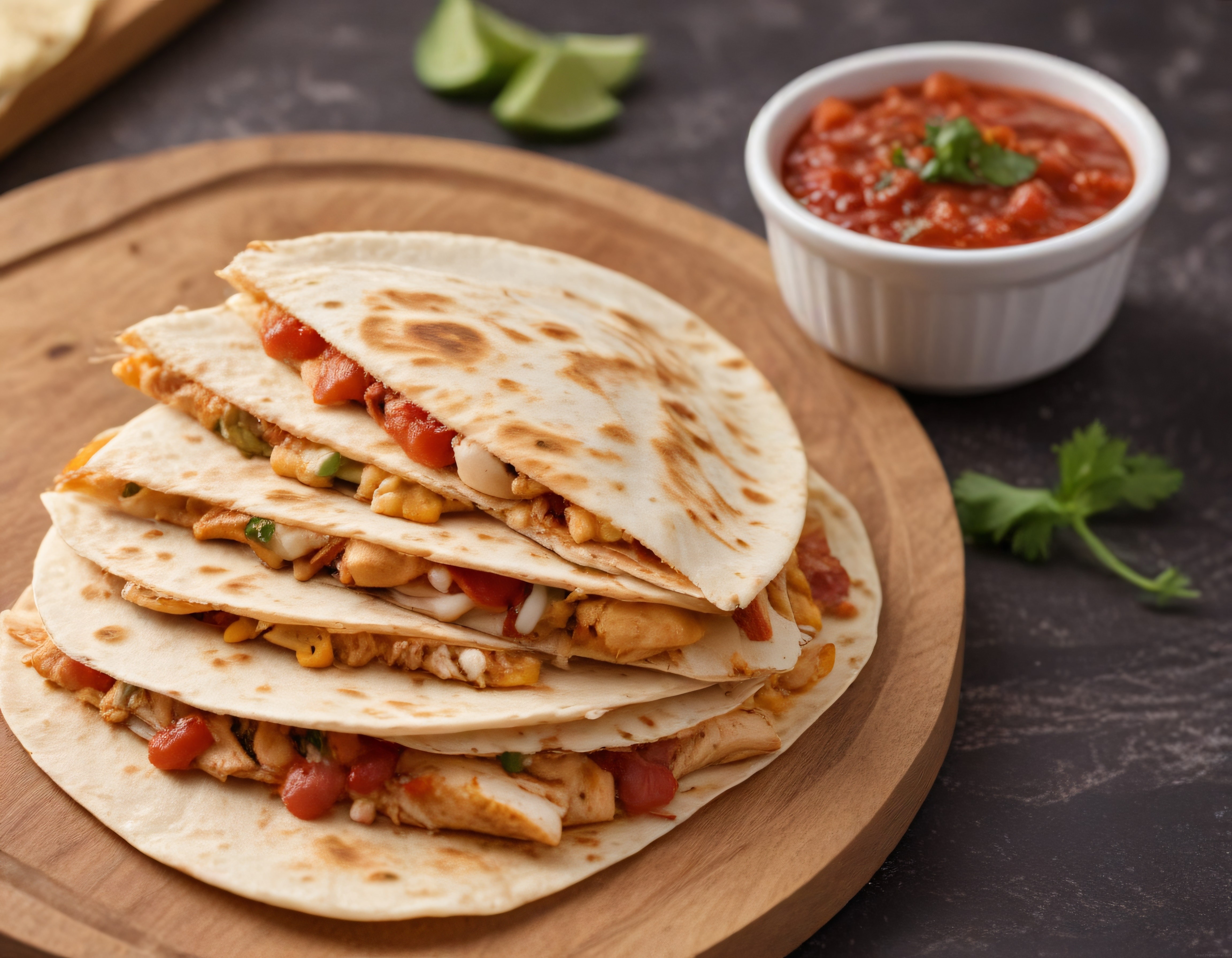 Tavuklu Peynirli Quesadilla ve Ev Yapımı Salsa Sosu ile Meksika Akşamı